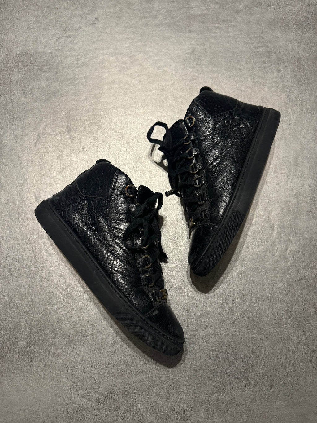 Balenciaga Arena Black High Leather Shoes (37,5) - 10