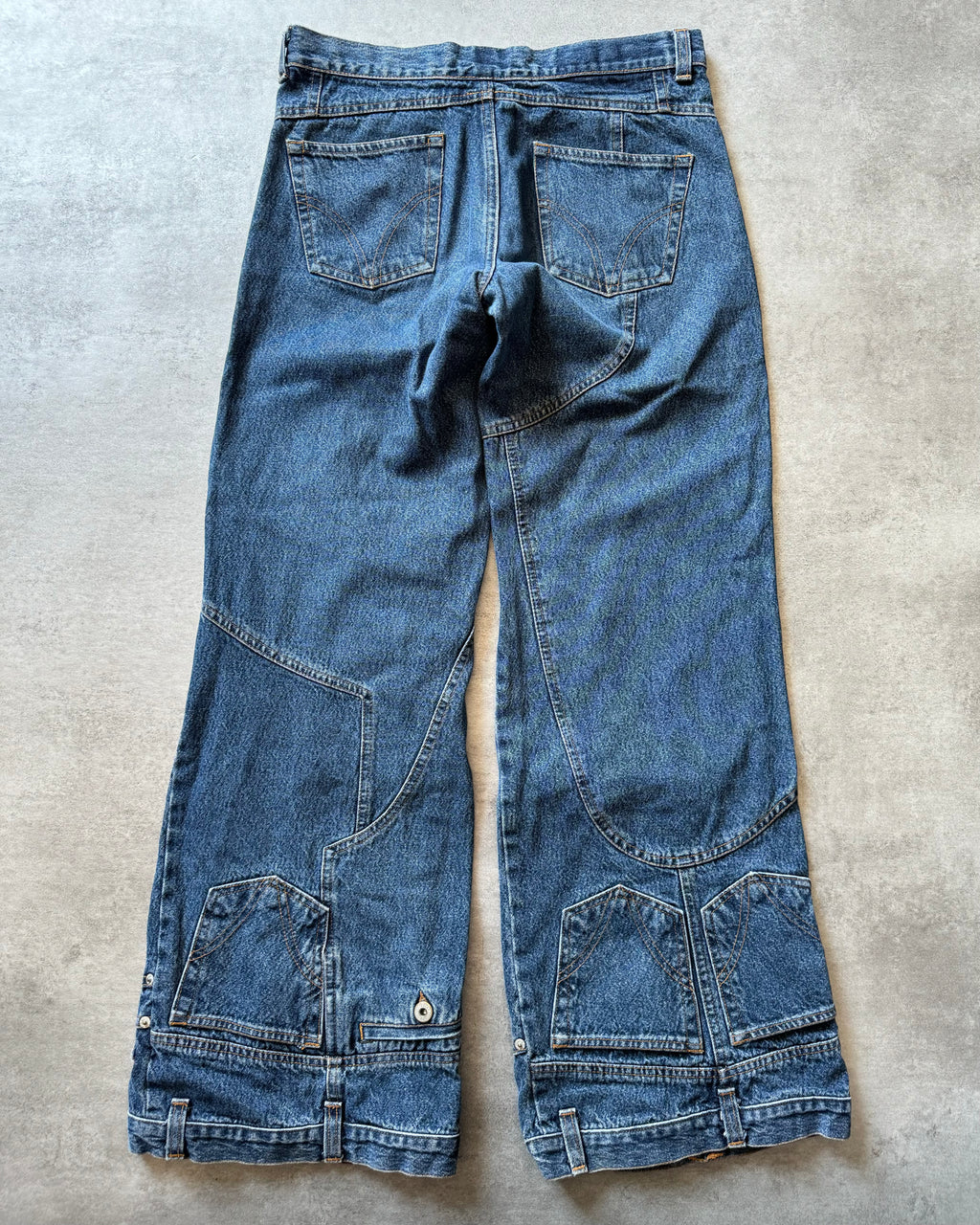AW2003 Dolce & Gabbana Flared Trompe L'oeil Jeans (S) - 5