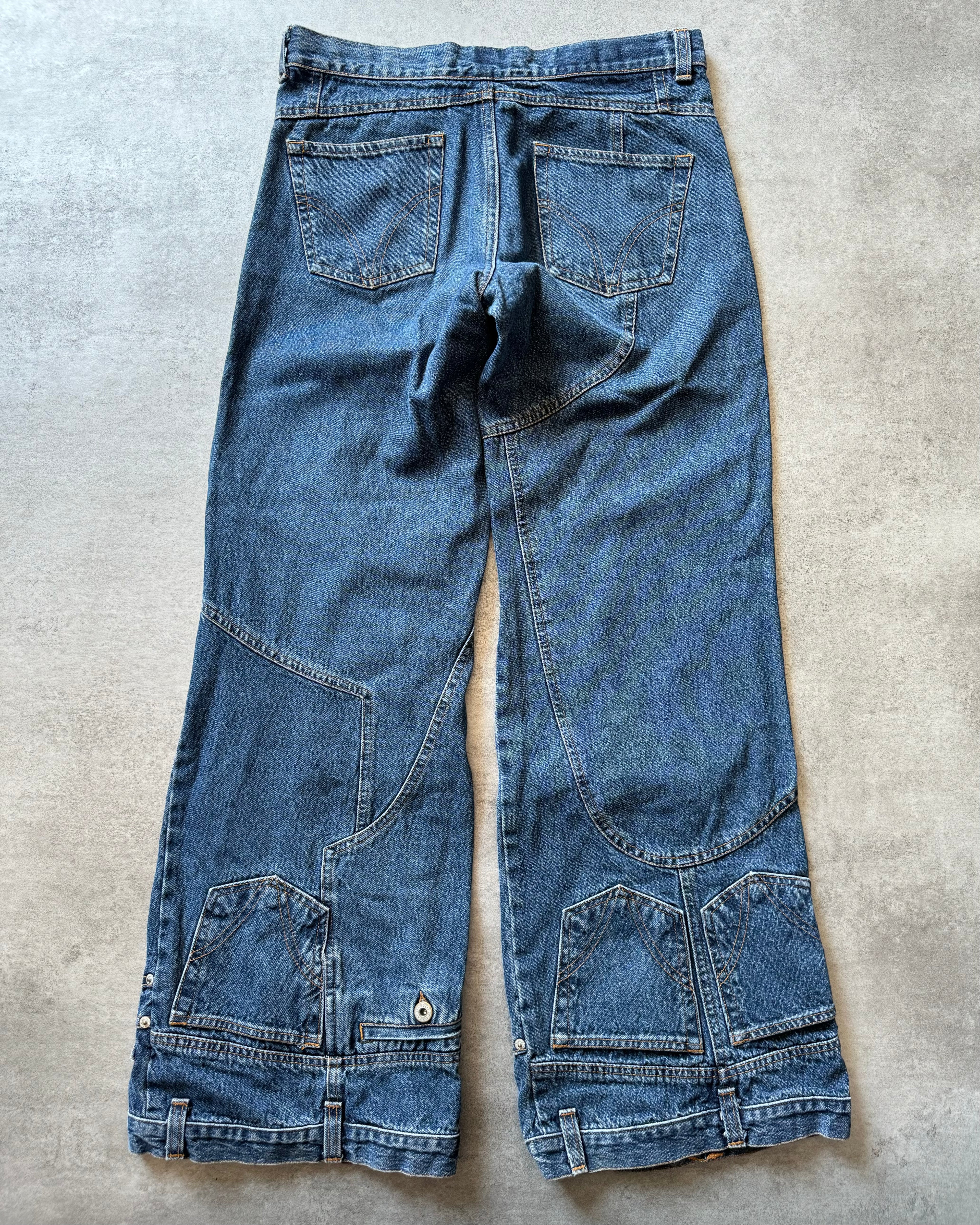 AW2003 Dolce & Gabbana Flared Trompe L'oeil Jeans (S) - 5