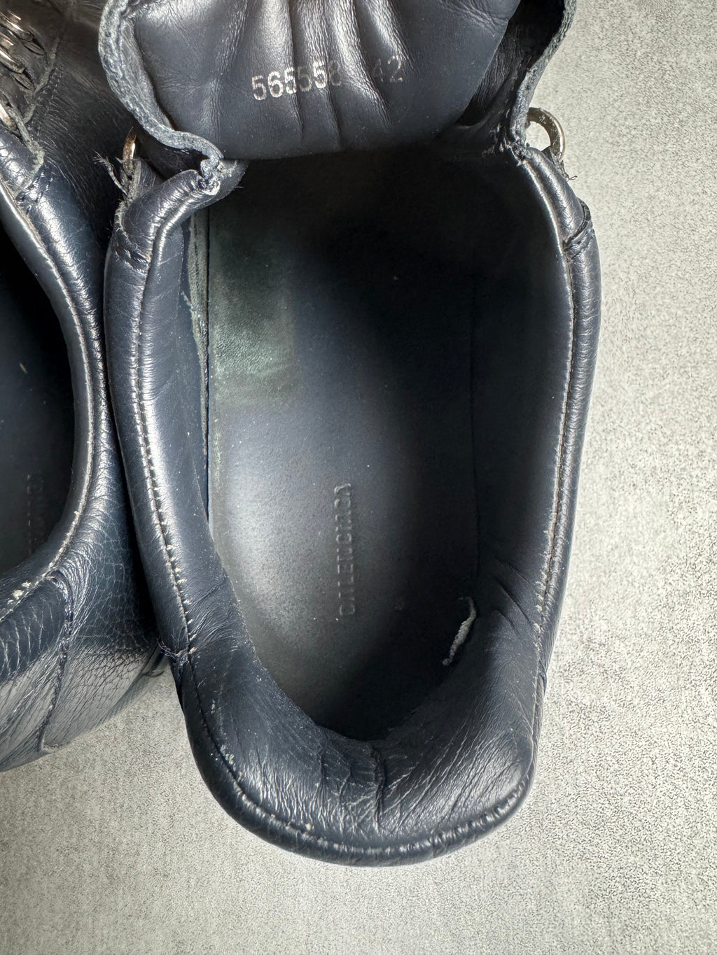 Balenciaga Arena Low Navy Leather Shoes (43) - 8