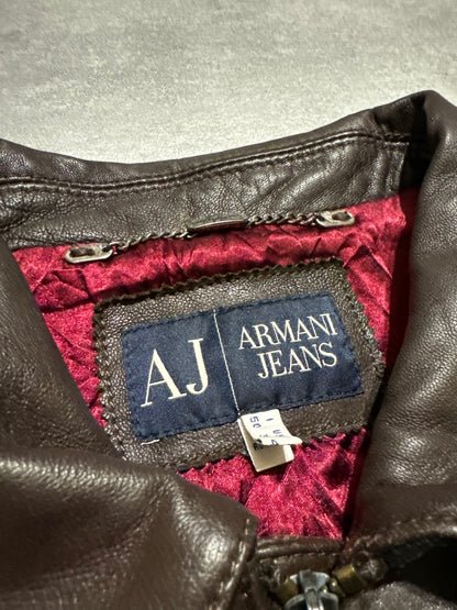 AW2007 Armani Brown Utility Leather Jacket  (M) - 6