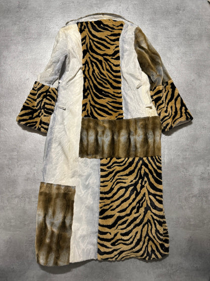 2000s Cavalli Long Italian Trench Faux Fur Coat (S) - 5