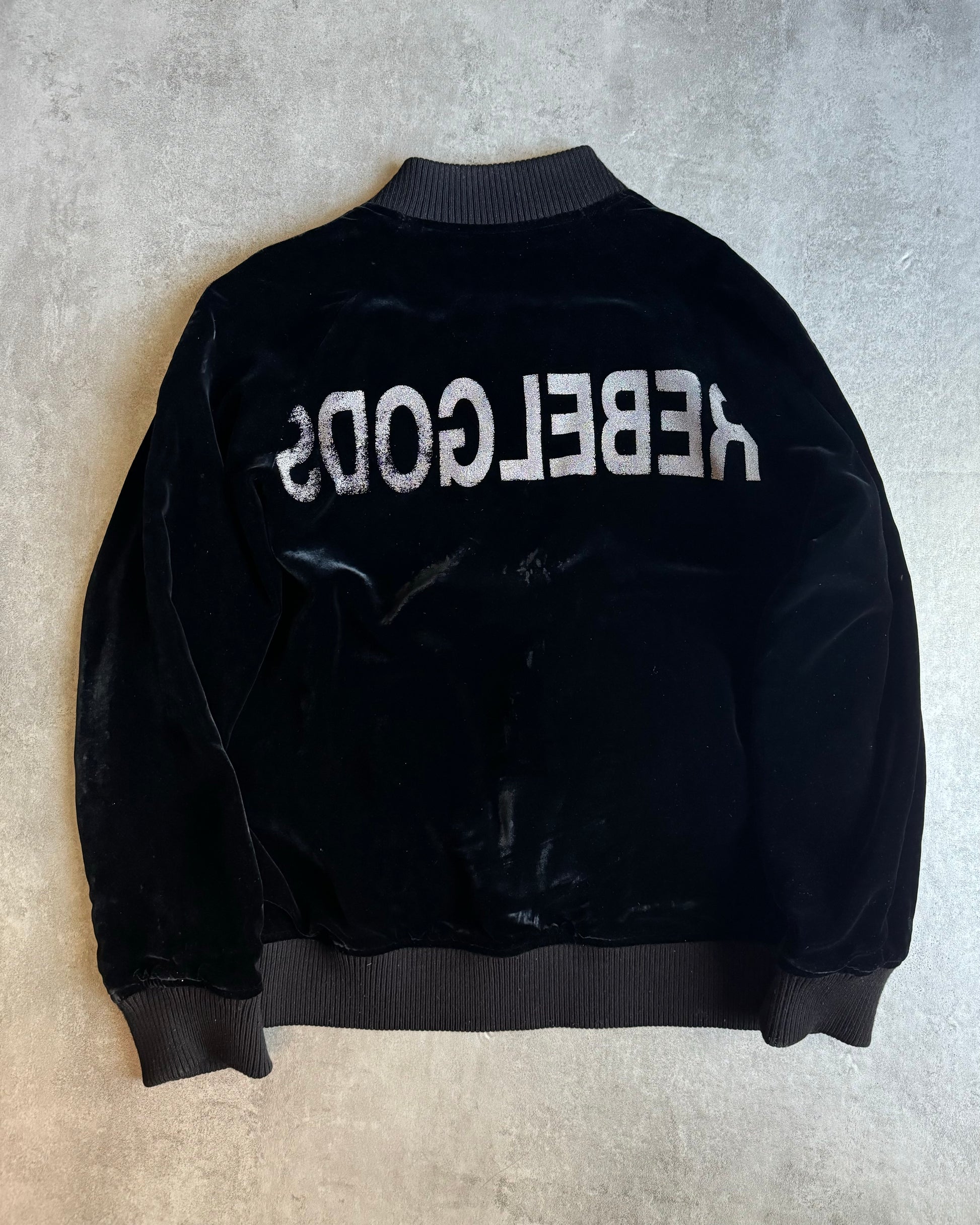 AW2002 Undercover Signed 'Rebelgods' Velour Bomber (M) - 2