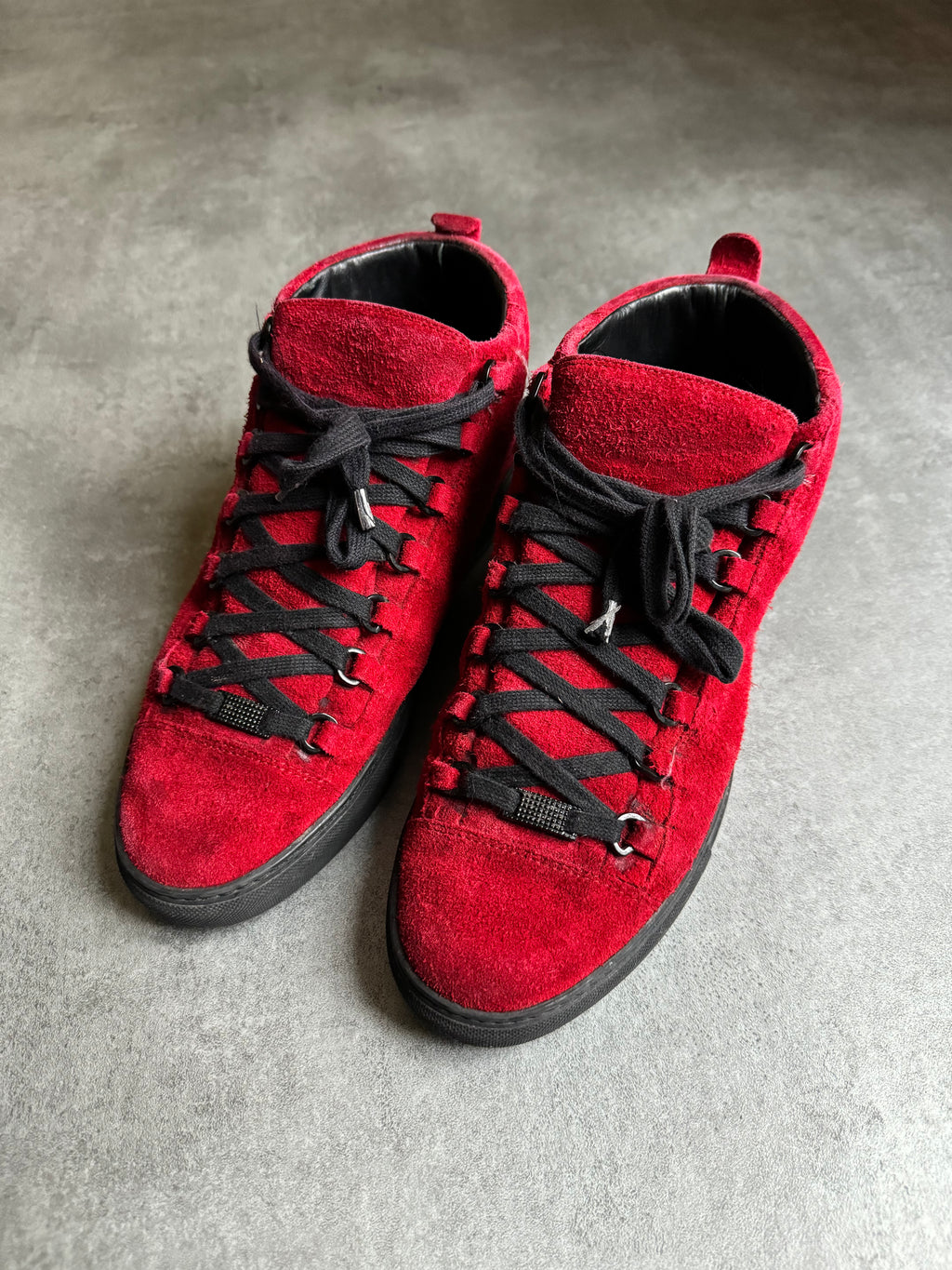 Balenciaga Arena High Red Suede Leather Black Sole – Dolce Vita Hub