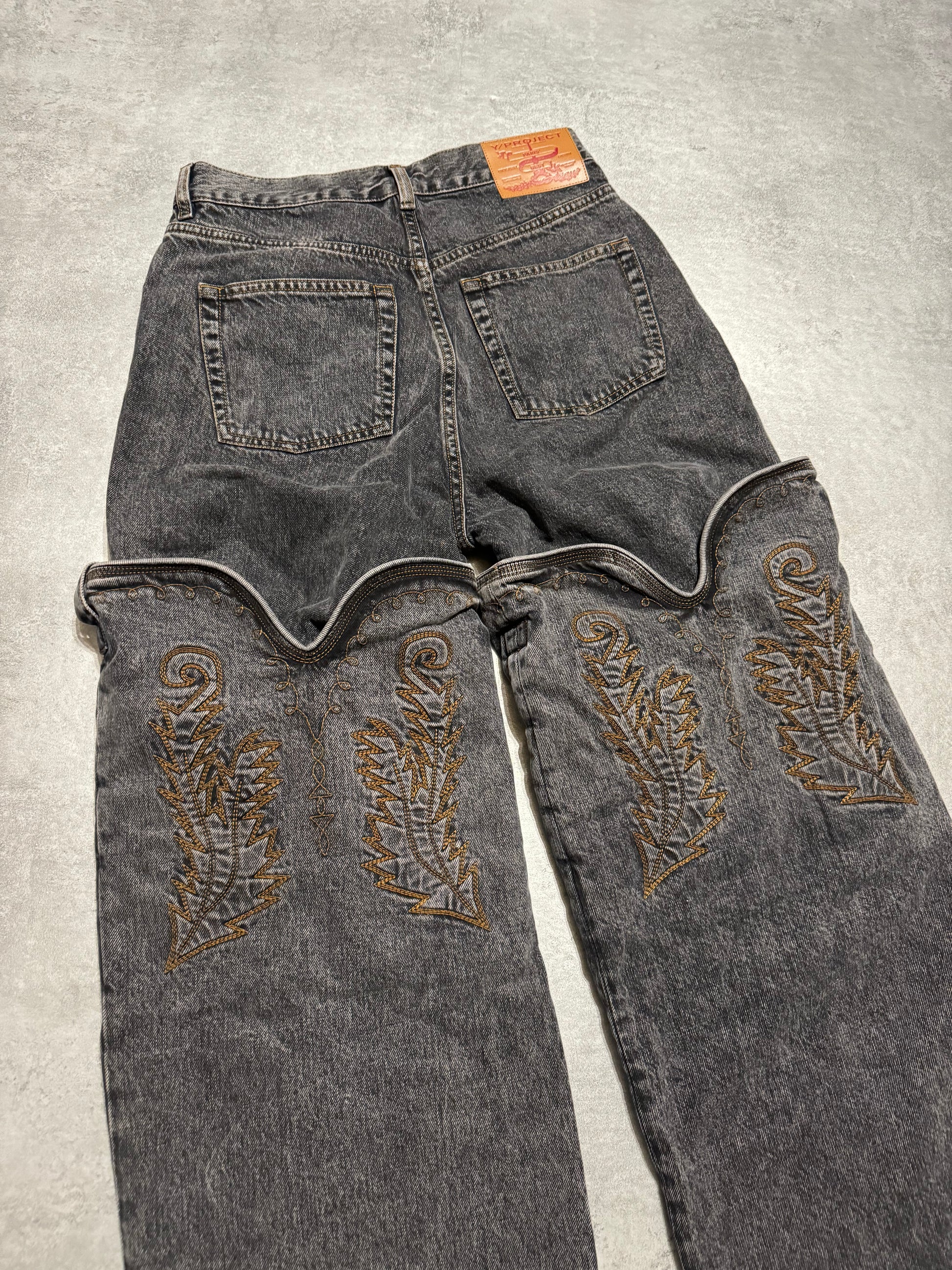 SS2024 Y/Project Maxi Cavalier Denim Grey Astro Pants (XS/S) - 4