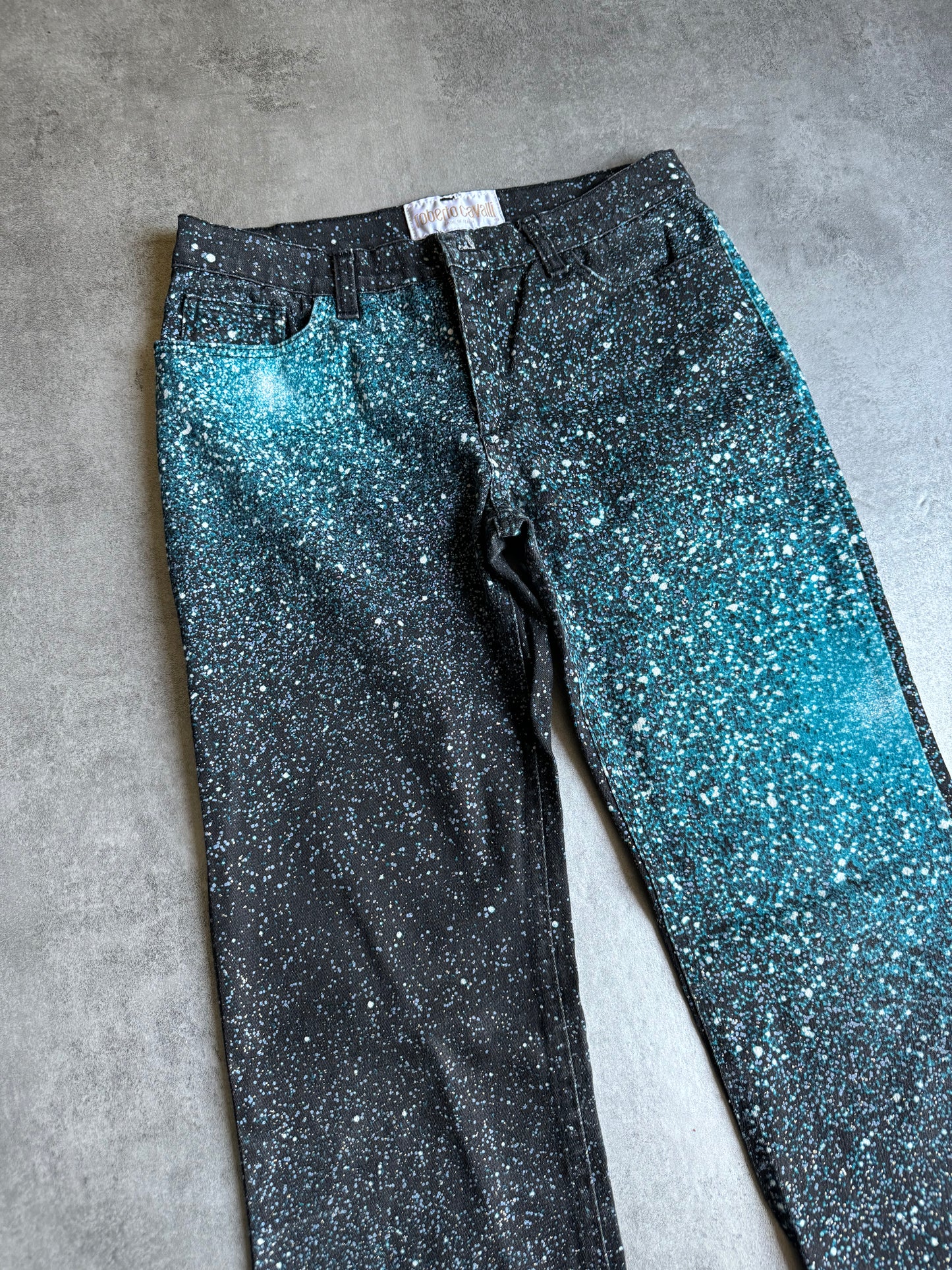 2000s Roberto Cavalli Galaxy Expansion Blue Pants (S) - 6