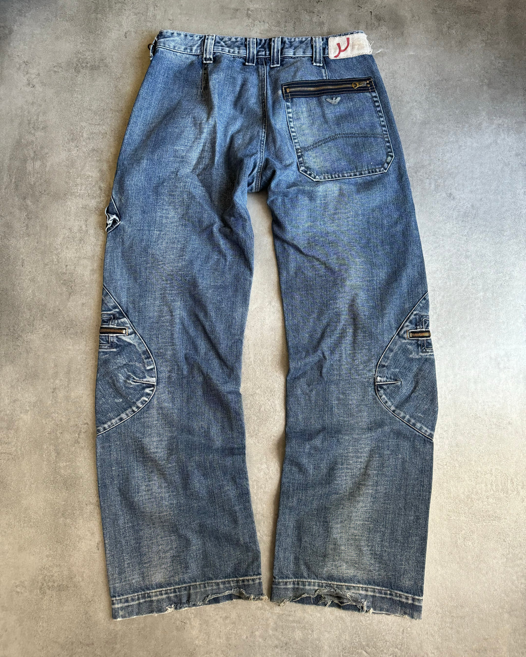 2000s Armani Cargo Double Knee Large Denim Jeans (M/L) - 2