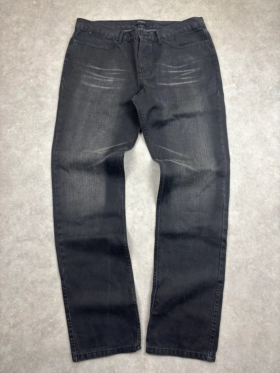 SS2011 Givenchy Black Denim Whiskered Straight-Leg Jeans by Riccardo Tisci uDoXMPHE 0