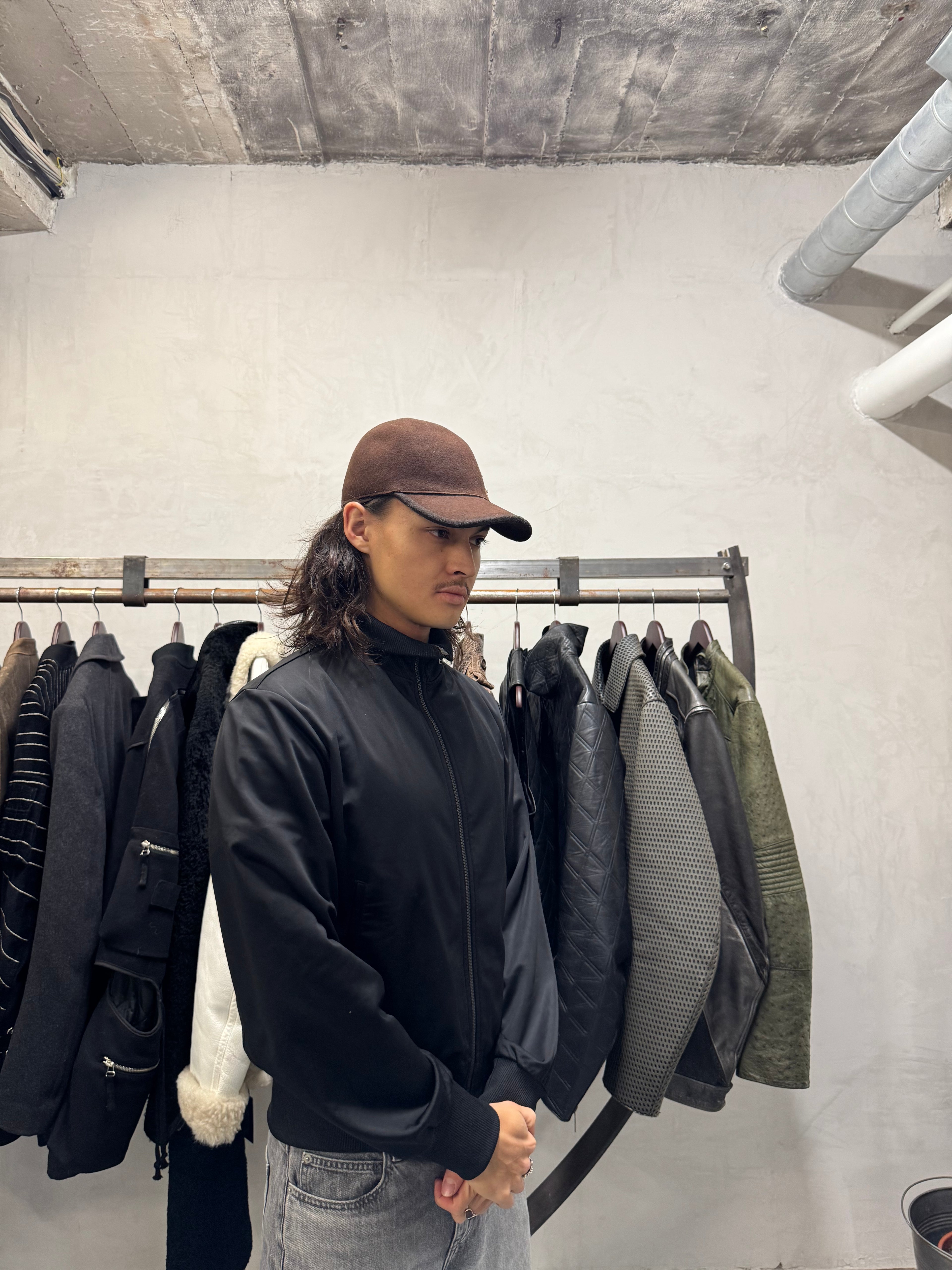 1990s Armani Brown Wool Signature Cap (OS) - 3