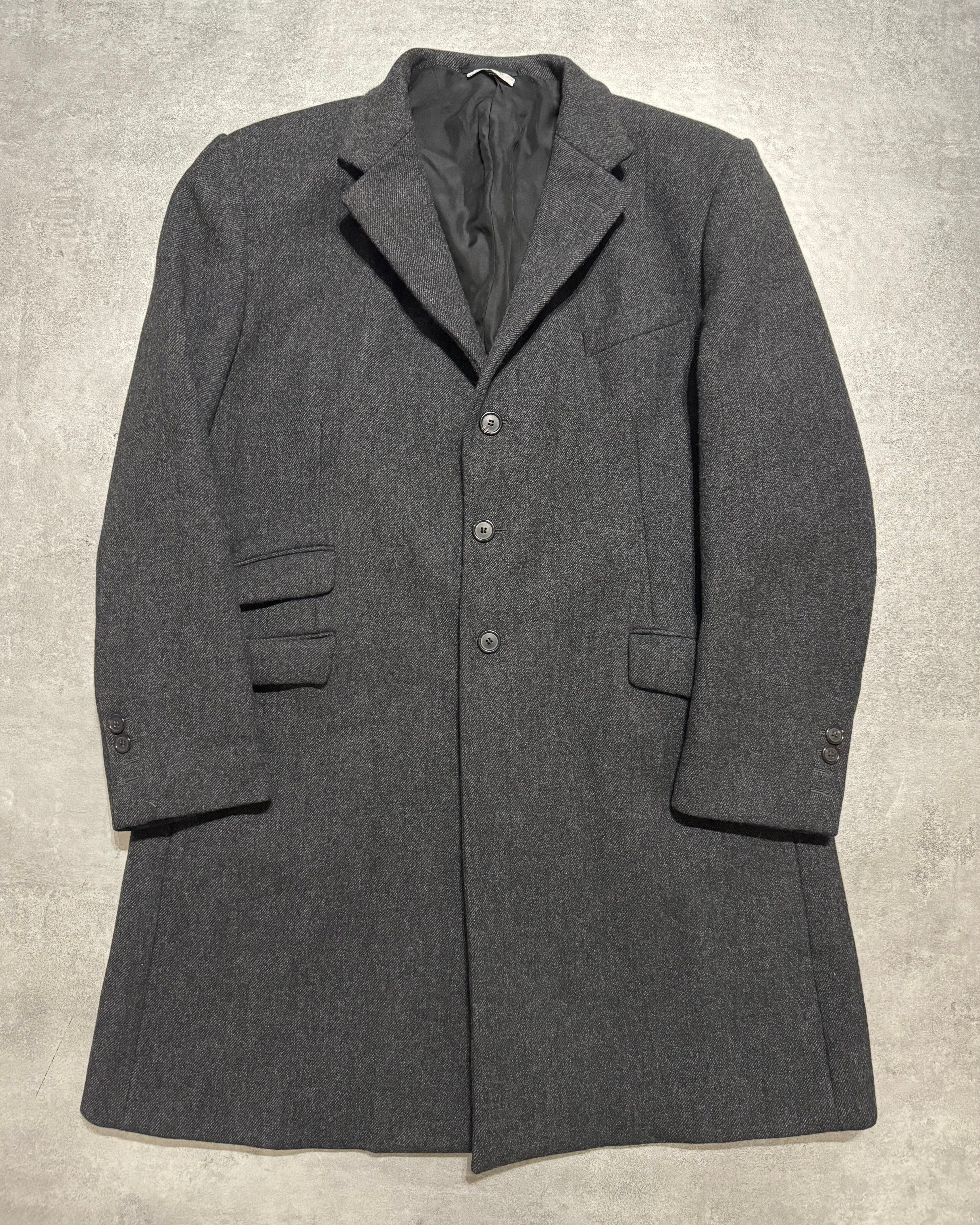 ジャケット・アウター FW1998 PRADA WOMEN WOOL JACKET FW1998 Prada Italian Grey Wool Imperial Trench Coat – Dolce