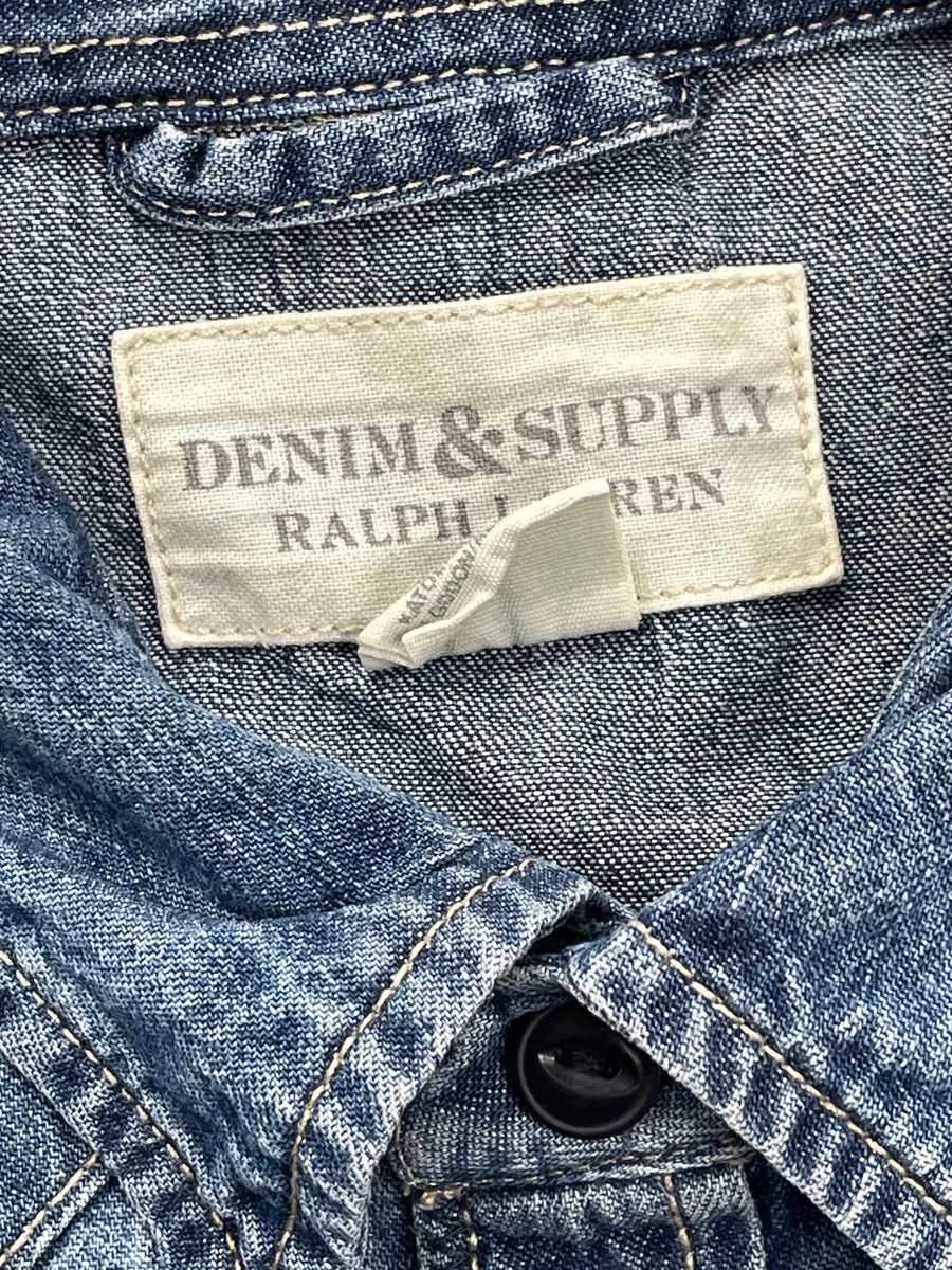 2010s Ralph Lauren Denim & Supply Blue Denim Camouflage Western Shirt uHaOvdzz 8