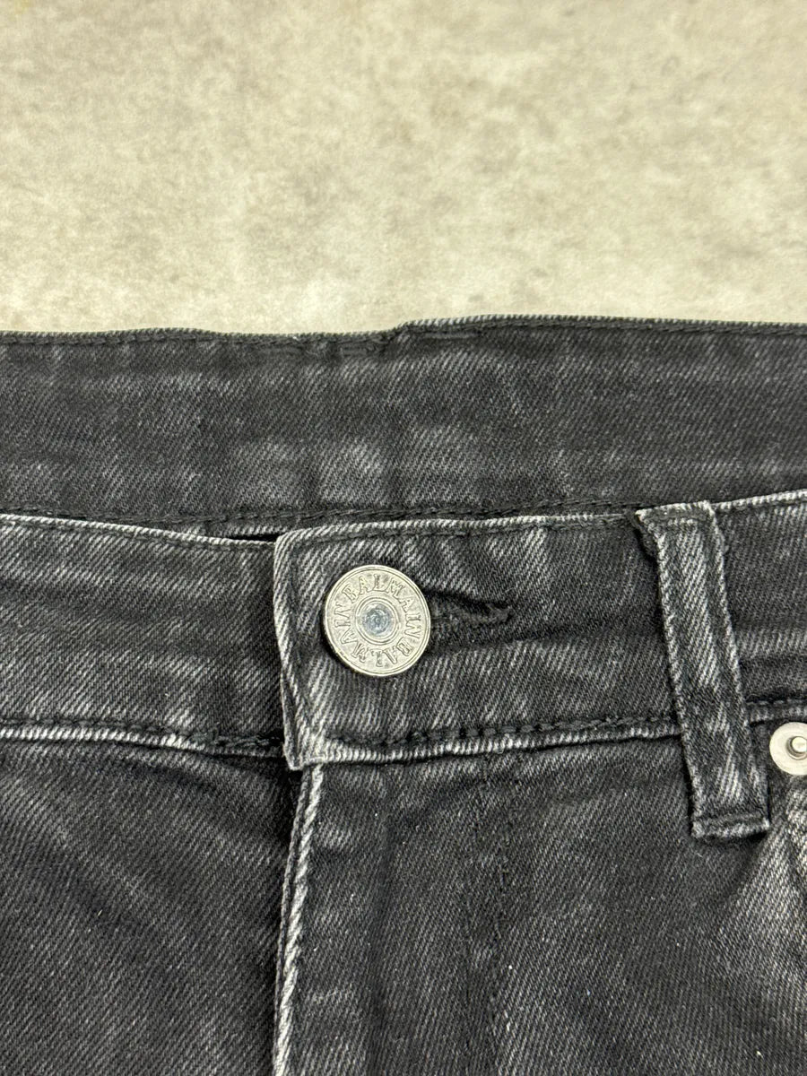 SS2015 Balmain Black Denim Side Stripe Biker Jeans uIfQJQBe 8