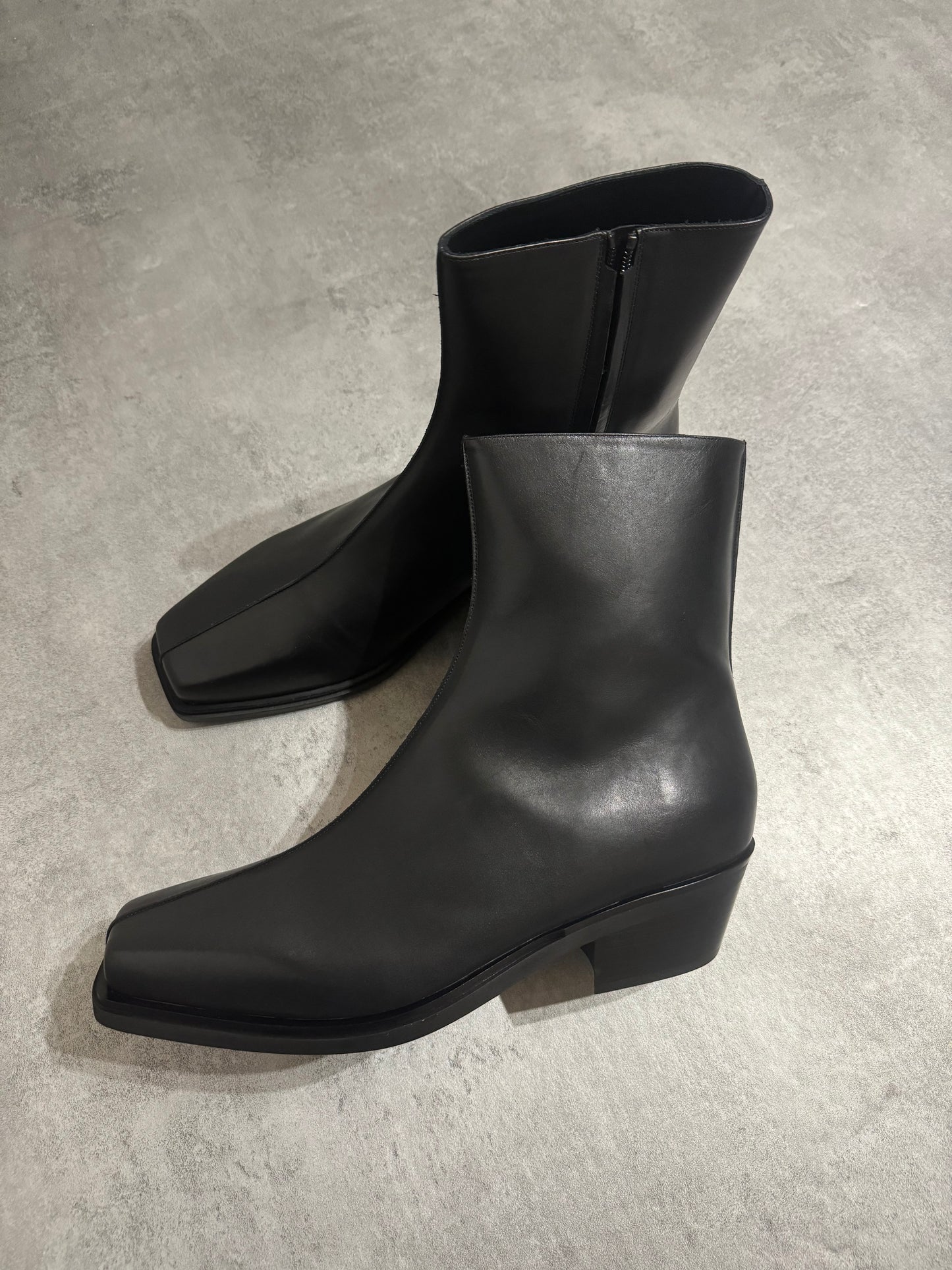 SS2024 Y/Project Ankle Buffed Calfskin Black Paris Boots (45) - 8