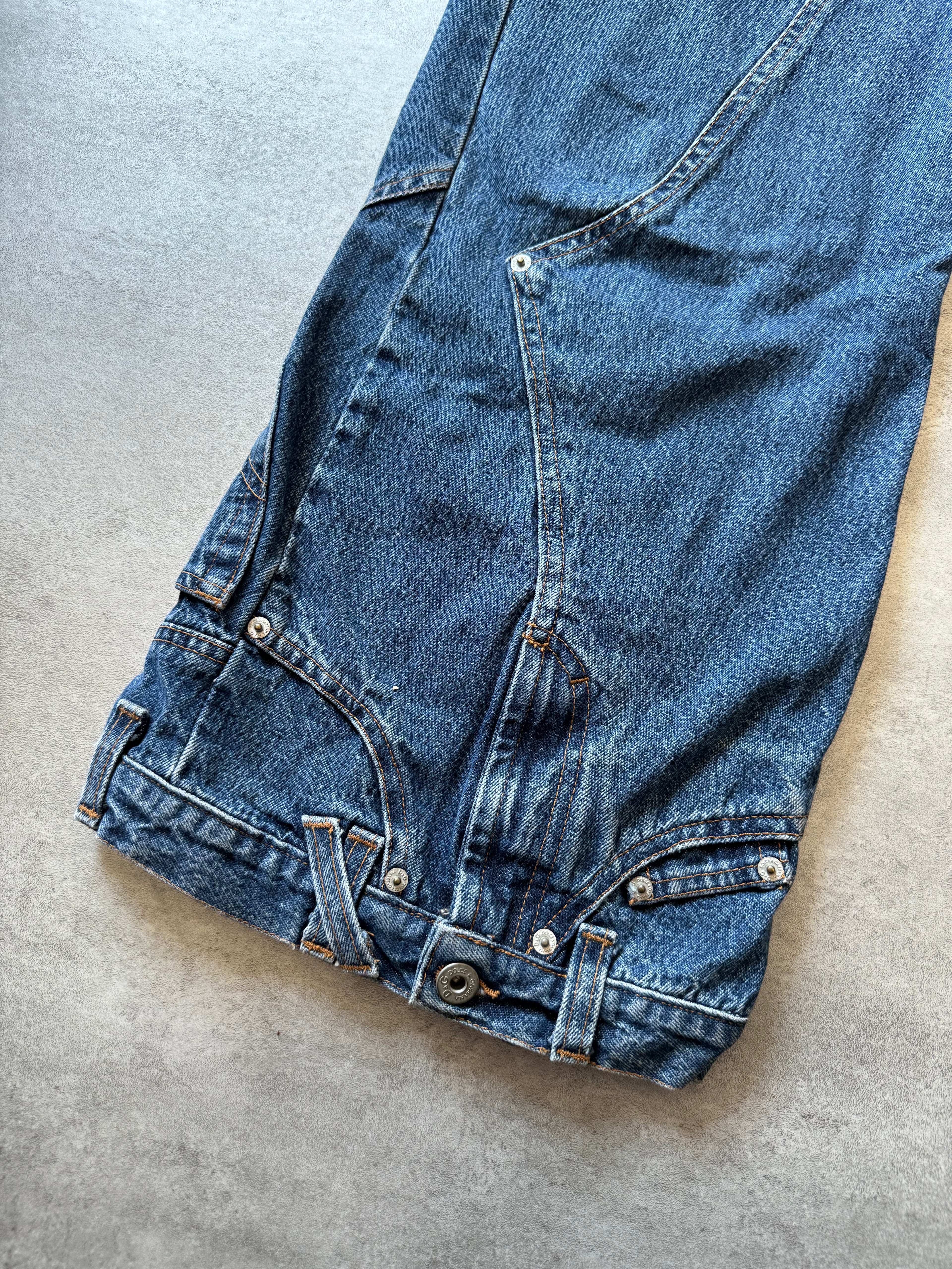 AW2003 Dolce & Gabbana Flared Trompe L'oeil Jeans (S) - 6