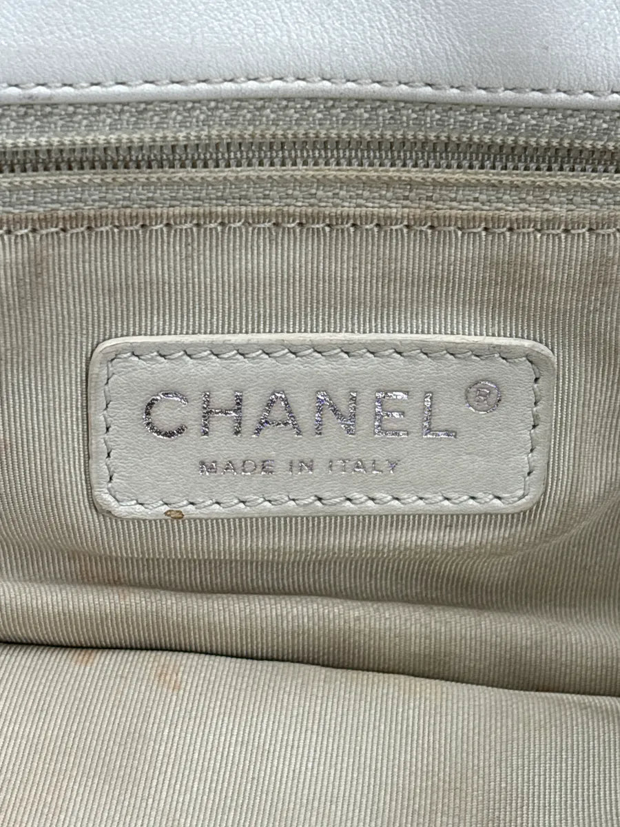 SS2011 Chanel Cruise White Fishet Canebiers Overlay Leather Bag uQkYvwAM 12