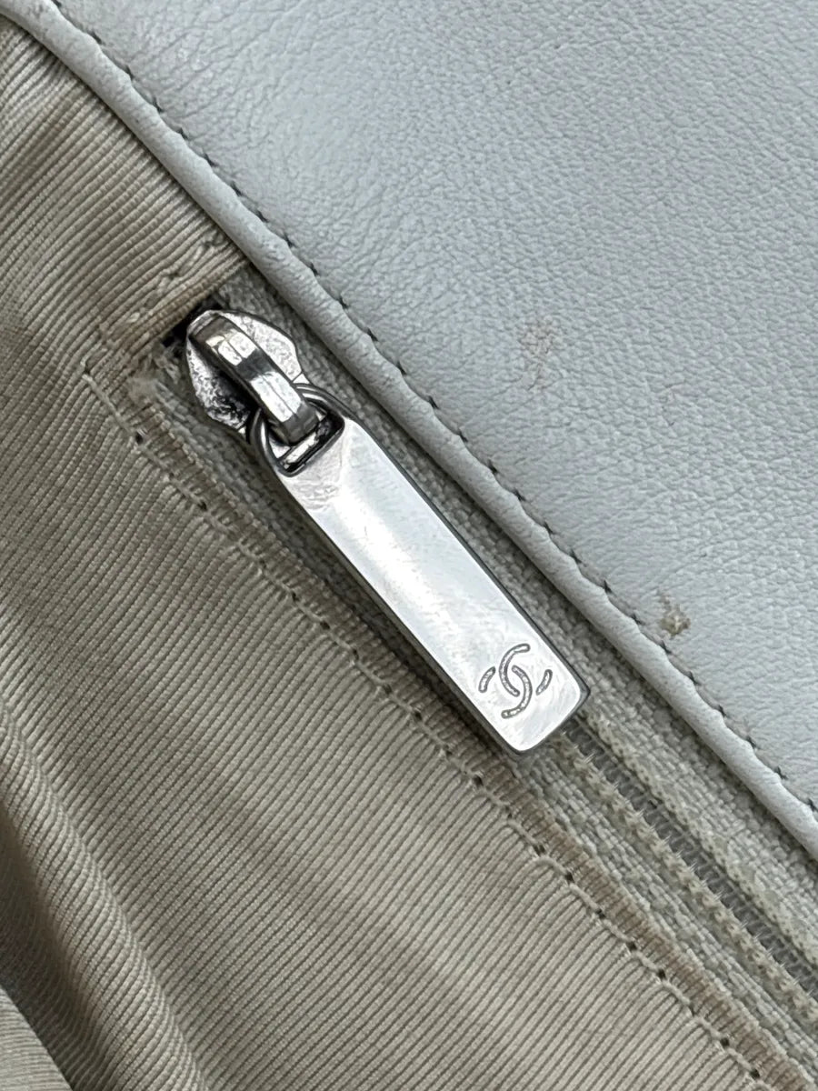 SS2011 Chanel Cruise White Fishet Canebiers Overlay Leather Bag uQkYvwAM 11