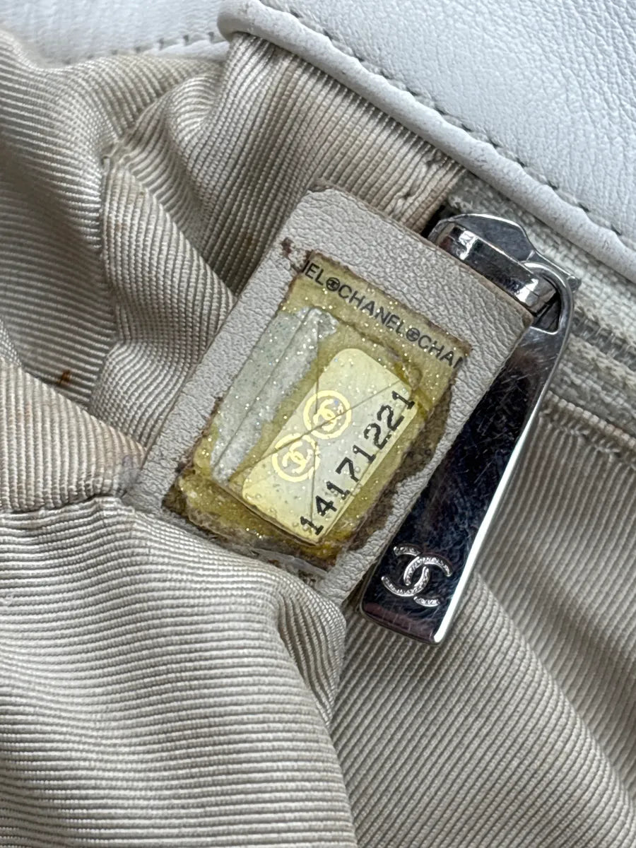 SS2011 Chanel Cruise White Fishet Canebiers Overlay Leather Bag uQkYvwAM 13