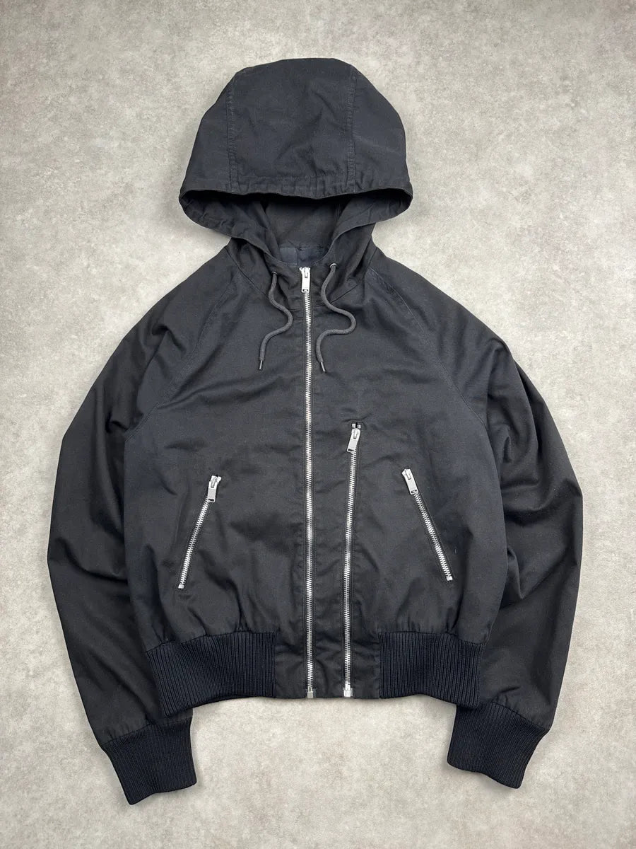 AW2013 Saint Laurent Paris Black Hooded Zip Bomber Jacket by Hedi Slimane uQzfmBdp 3