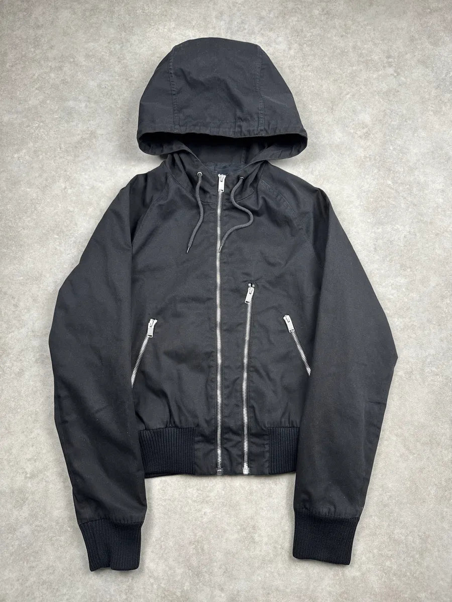 AW2013 Saint Laurent Paris Black Hooded Zip Bomber Jacket by Hedi Slimane uQzfmBdp 1