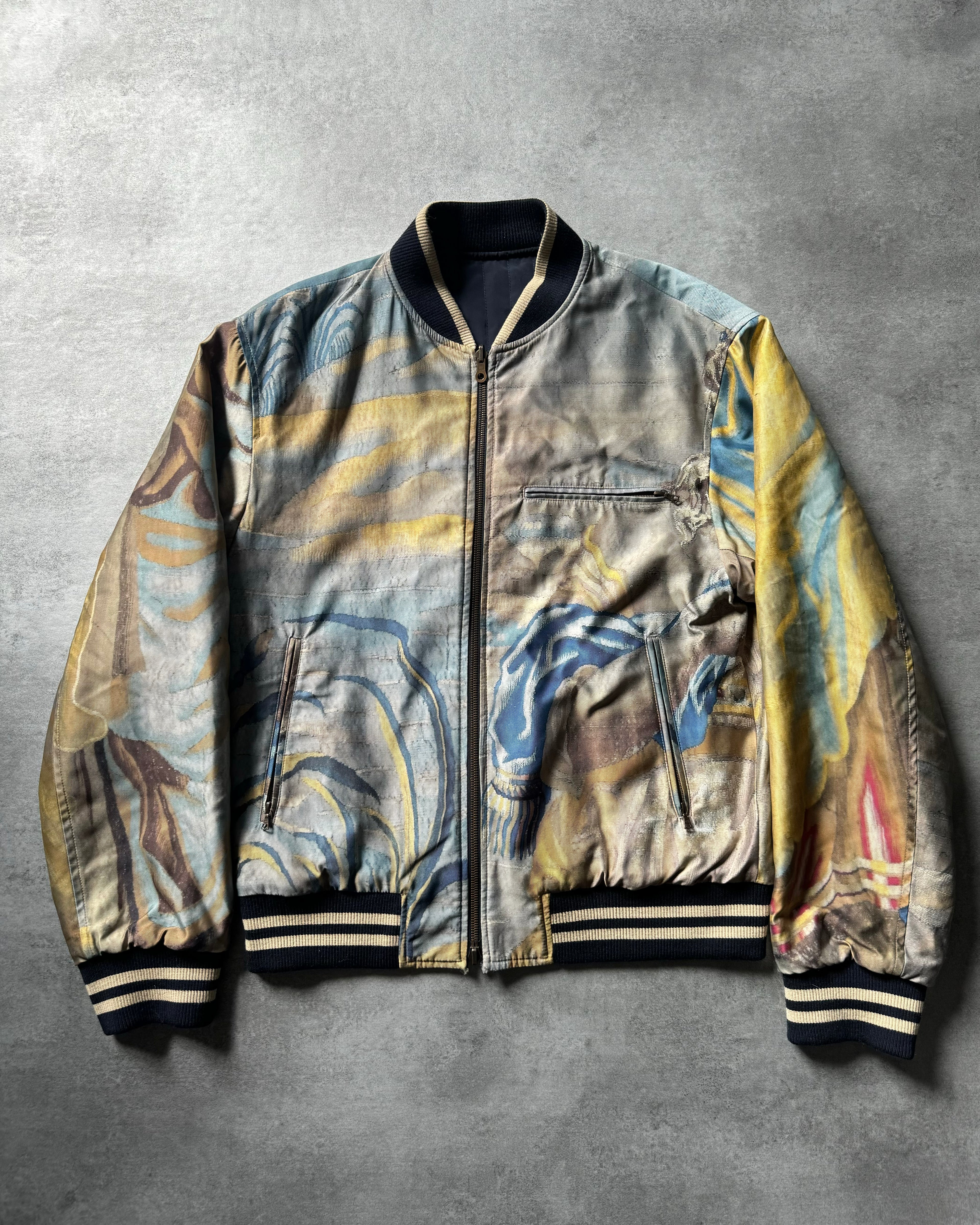 SS2017 Dries Van Noten Aqua Human Legacy Reversible Bomber Jacket  (L) - 2