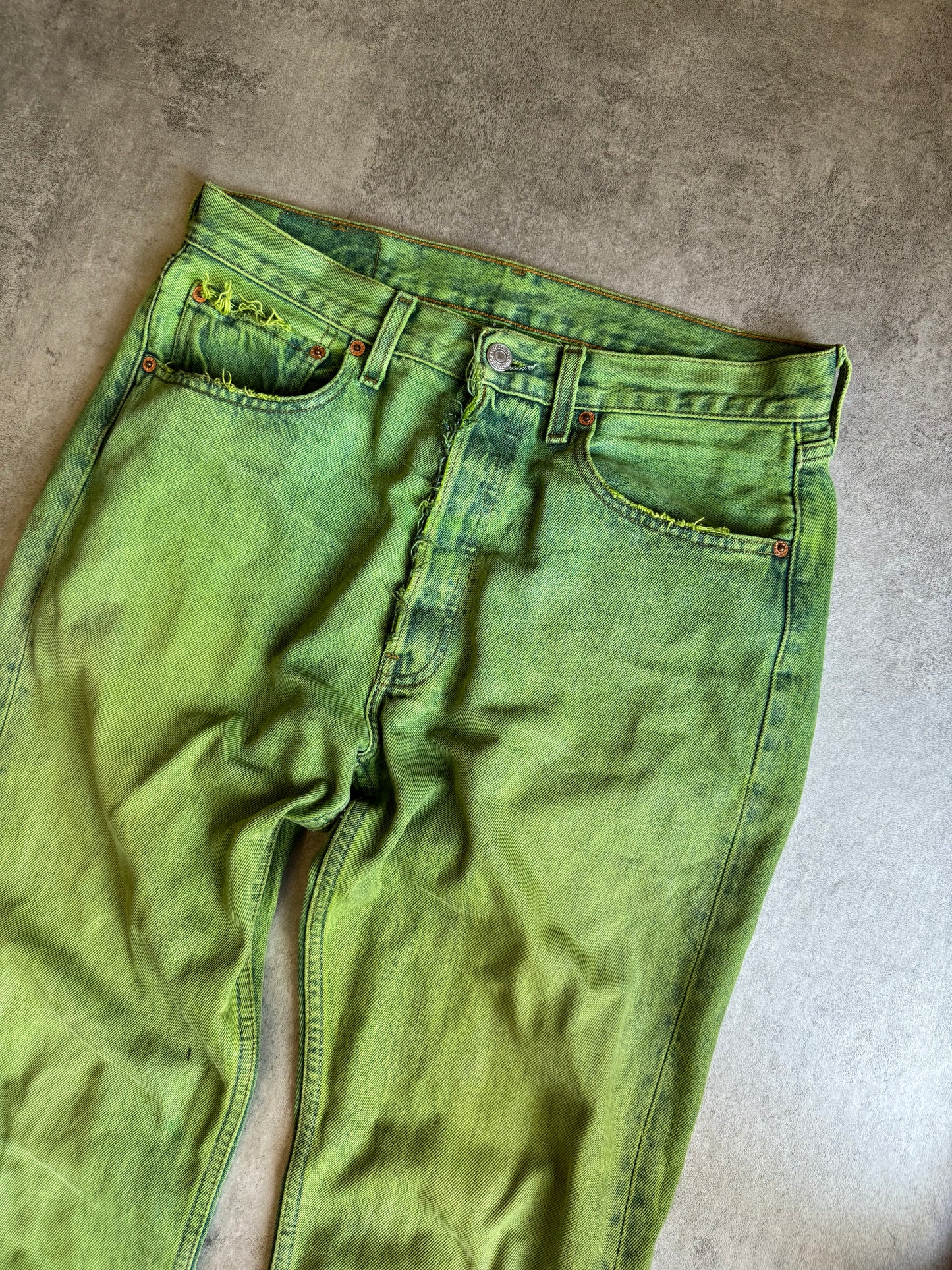 Levi's 501 Acid Green Worker Pants  (M) - 4