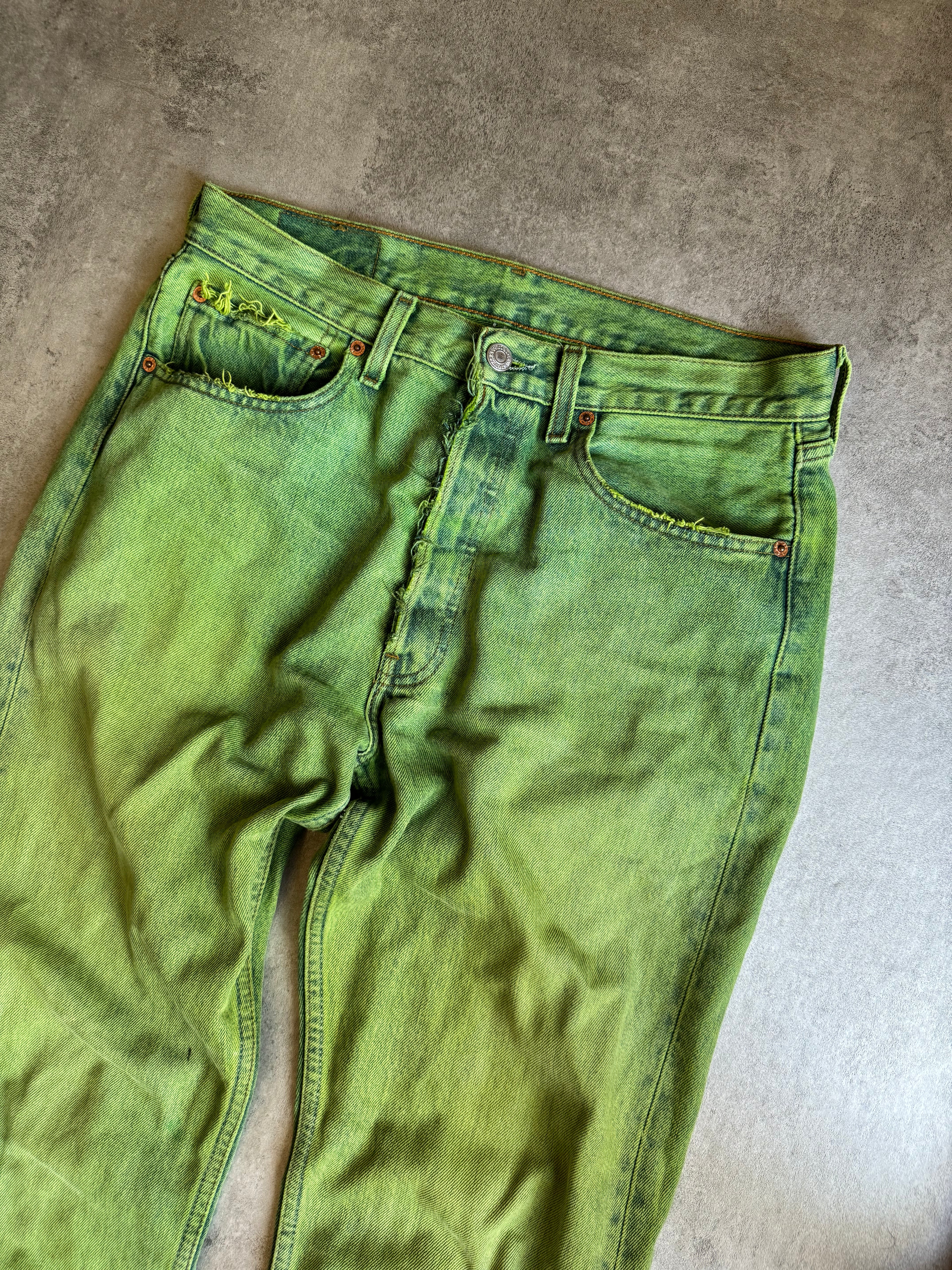 Levi's 501 Acid Green Worker Pants  (M) - 4