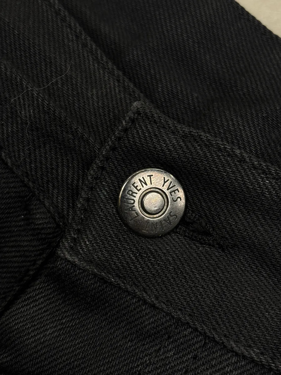 AW2011 Yves Saint Laurent Black Denim Logo Sample Jeans uXlEGtPe 7