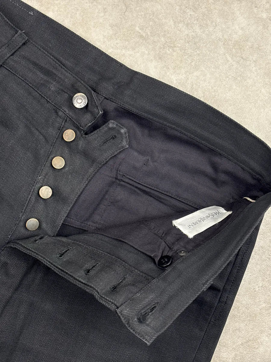 AW2011 Yves Saint Laurent Black Denim Logo Sample Jeans uXlEGtPe 10