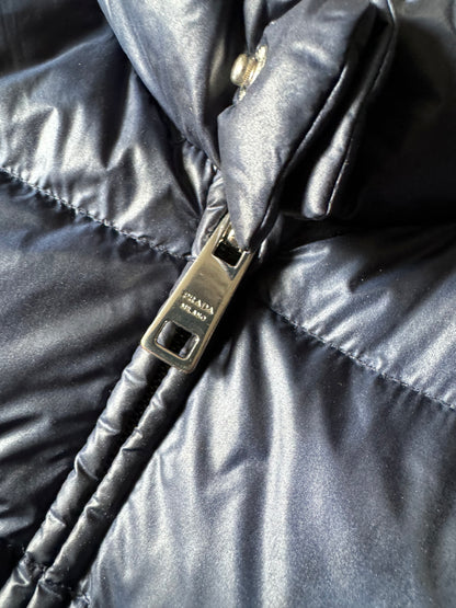 2000s Prada Nylon Navy Puffer Jacket (M) - 3