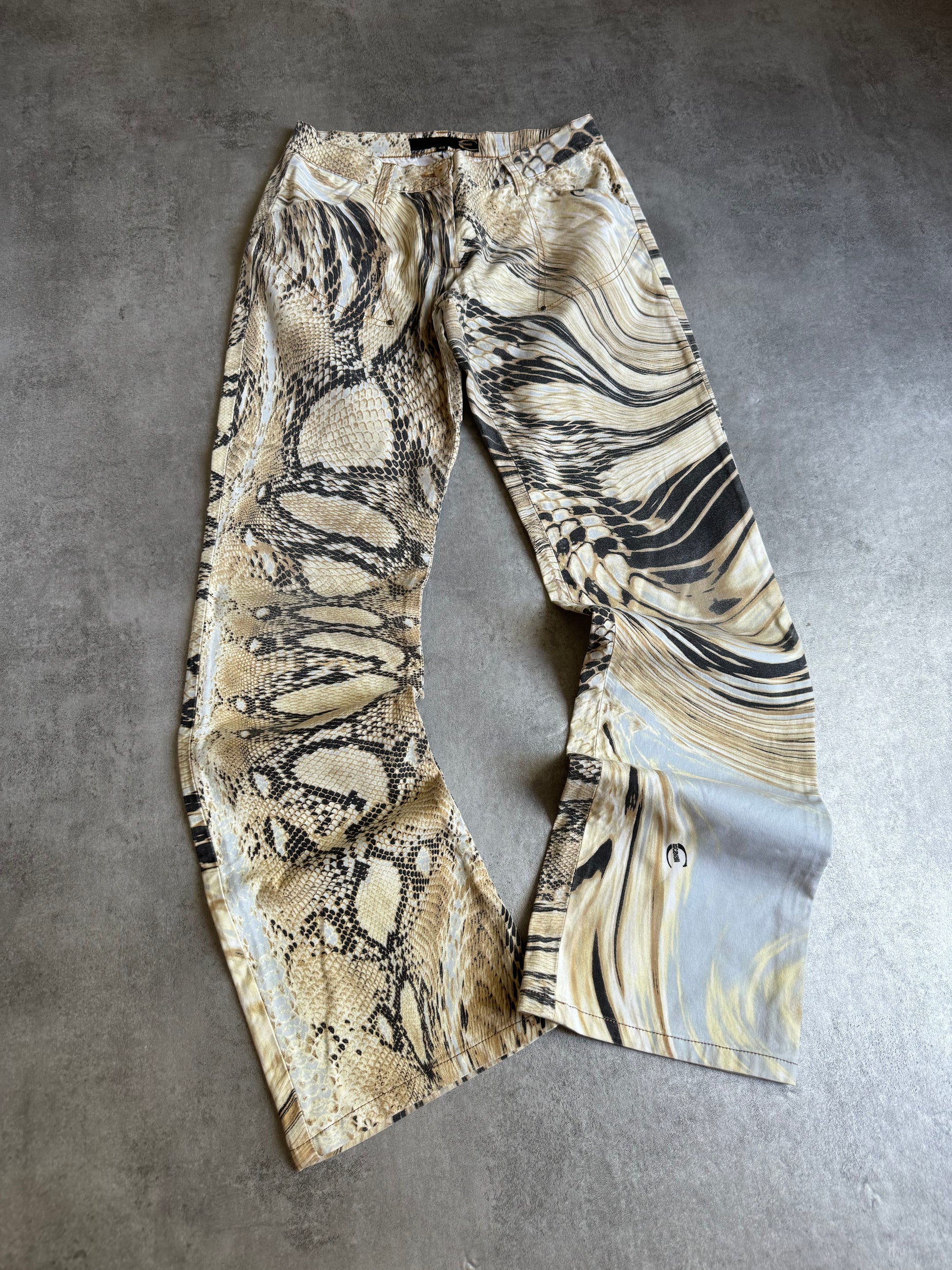 SS2004 Cavalli Glitched Snake Effect Pants  (XS) - 4