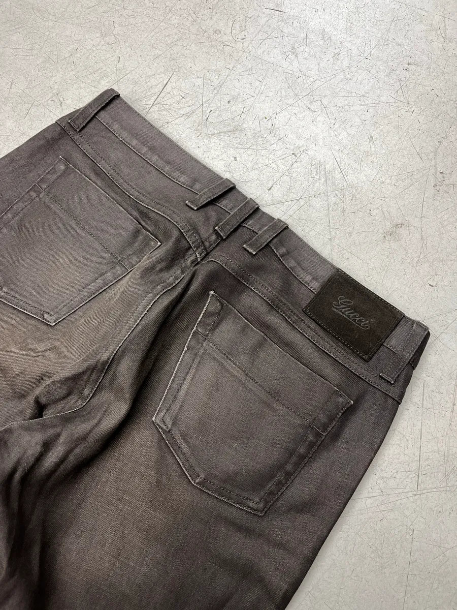 Gucci Brown Faded Skinny Denim Jeans ucRcVsnR 8