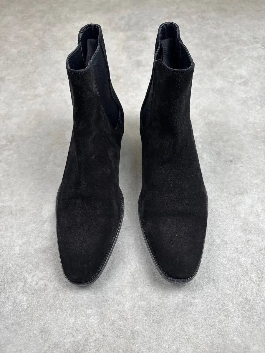 2010s Saint Laurent Paris Black Suede Chelsea Boots udorQZvv 1