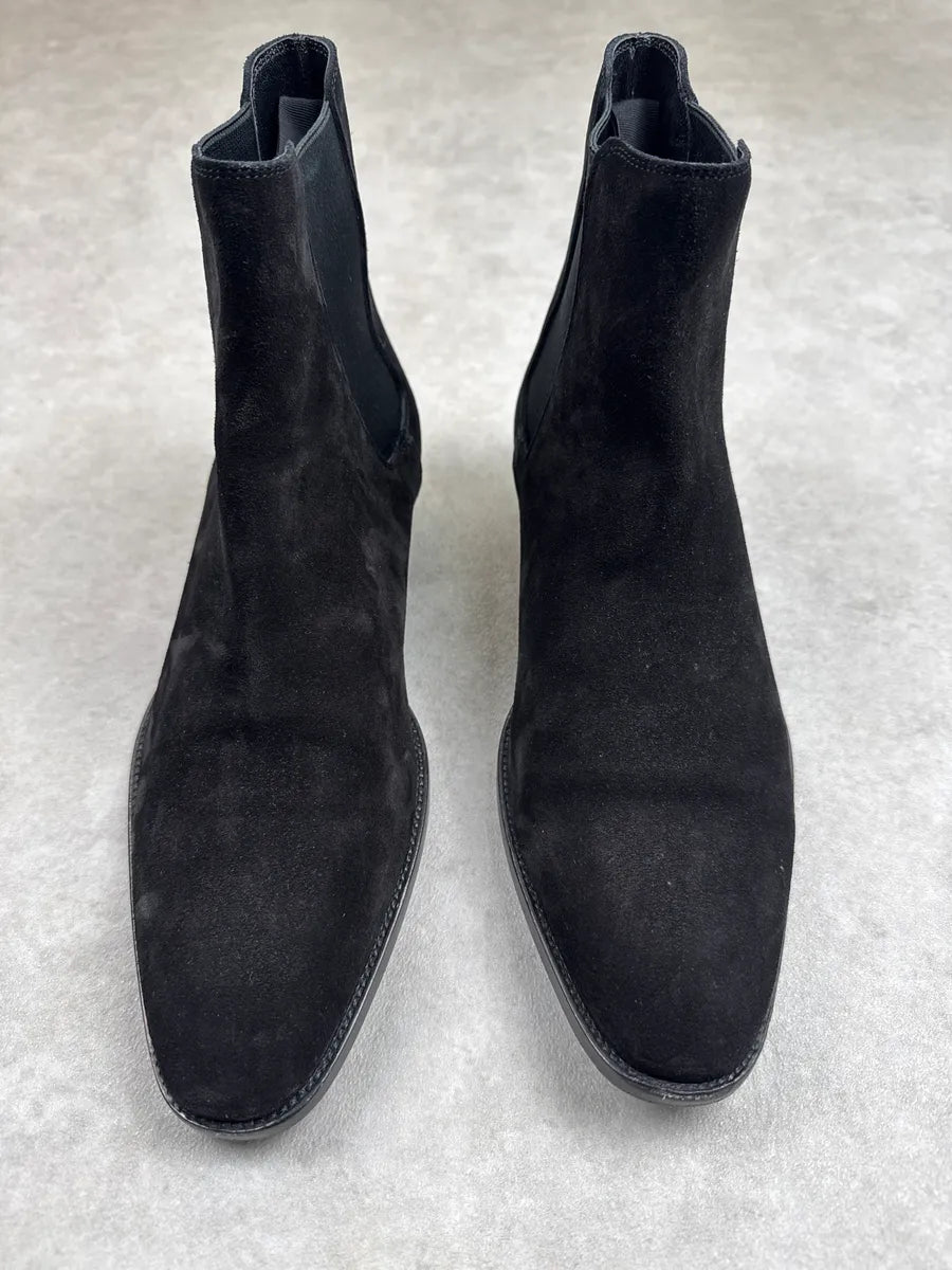 2010s Saint Laurent Paris Black Suede Chelsea Boots udorQZvv 3