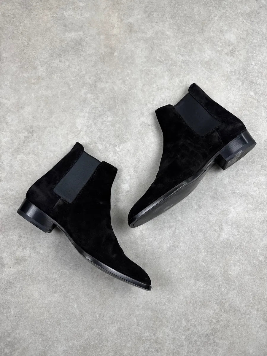 2010s Saint Laurent Paris Black Suede Chelsea Boots udorQZvv 5