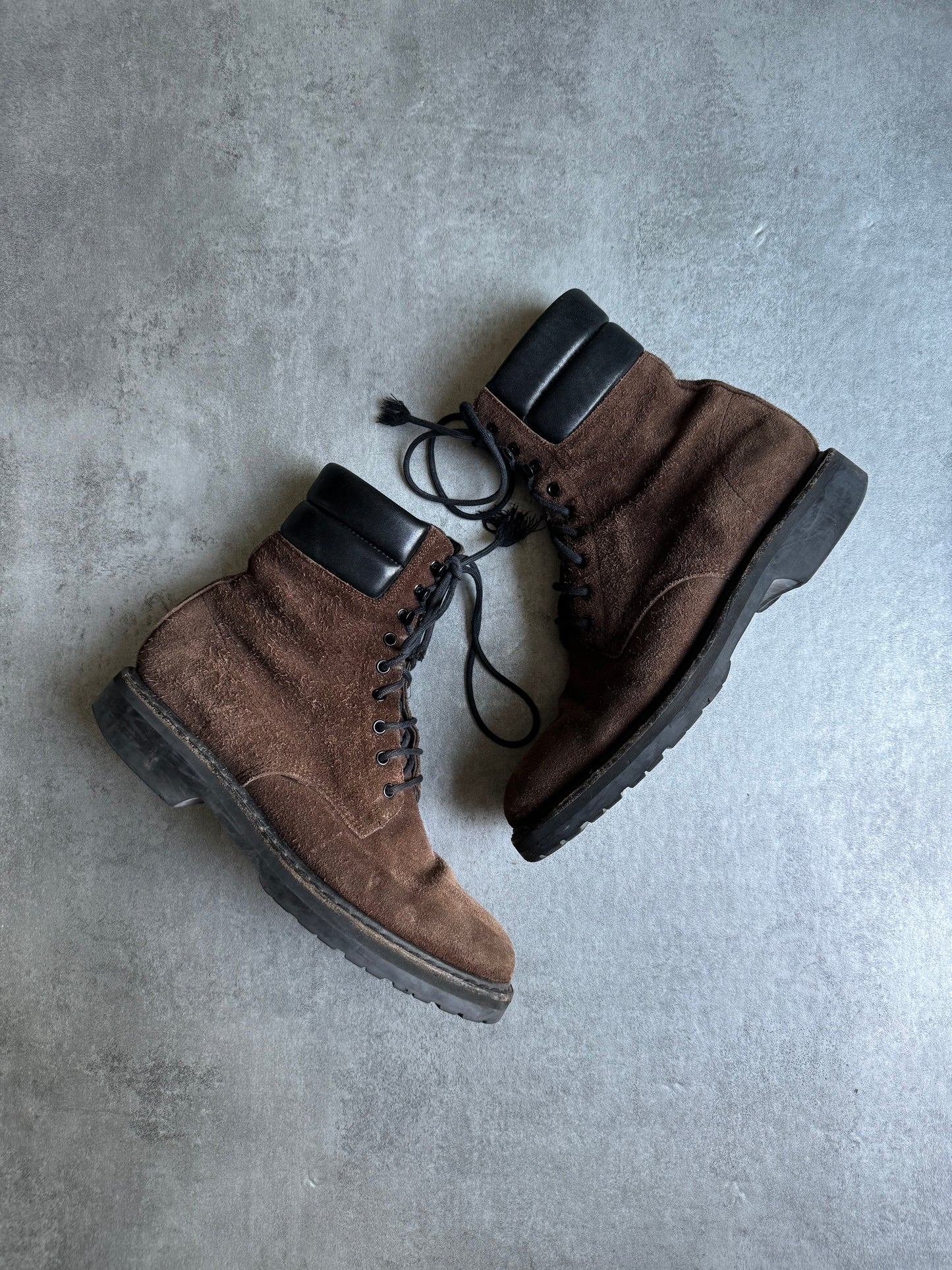 Saint Laurent Suede Appetite Trekker Brown High Leather Boots (45) - 11