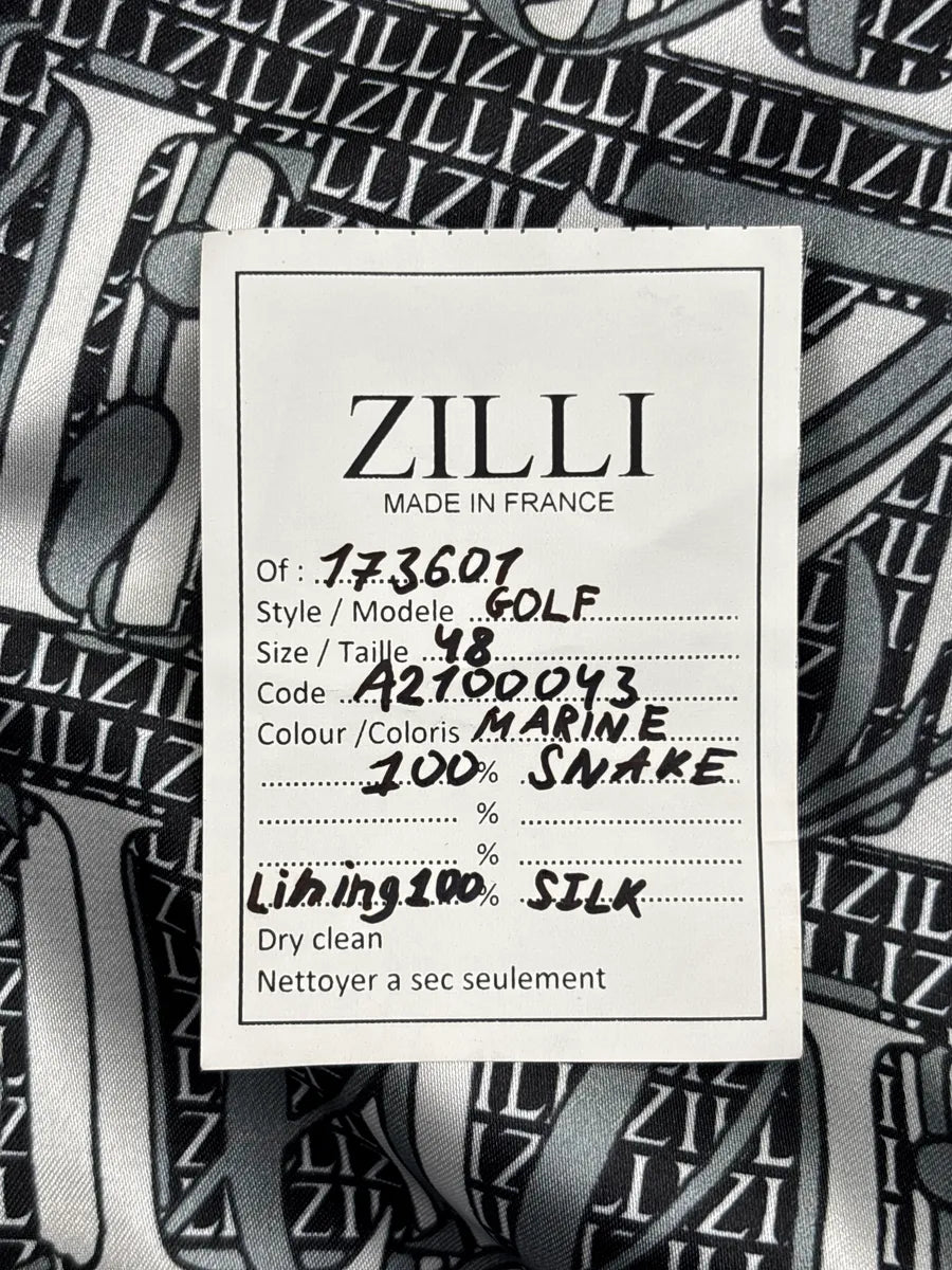 Zilli Grey & Navy Python Leather Silk Lining Leather Jacket ufnNIcTW 15