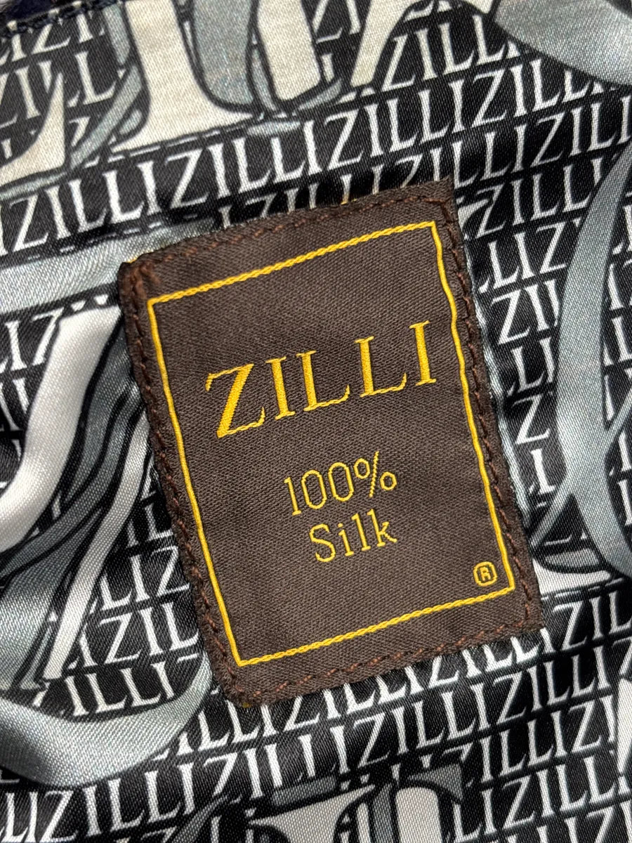 Zilli Grey & Navy Python Leather Silk Lining Leather Jacket ufnNIcTW 12