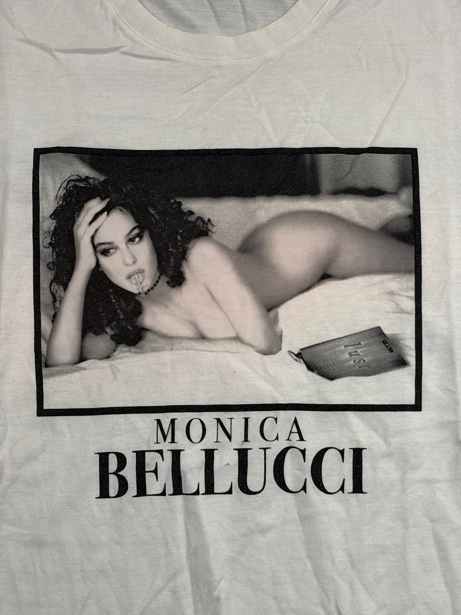 2000s Dolce & Gabbana White Monica Bellucci Portrait T-Shirt ufzagiQO 6