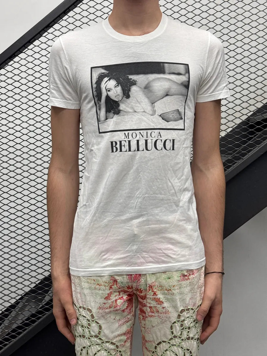 2000s Dolce & Gabbana White Monica Bellucci Portrait T-Shirt ufzagiQO 1
