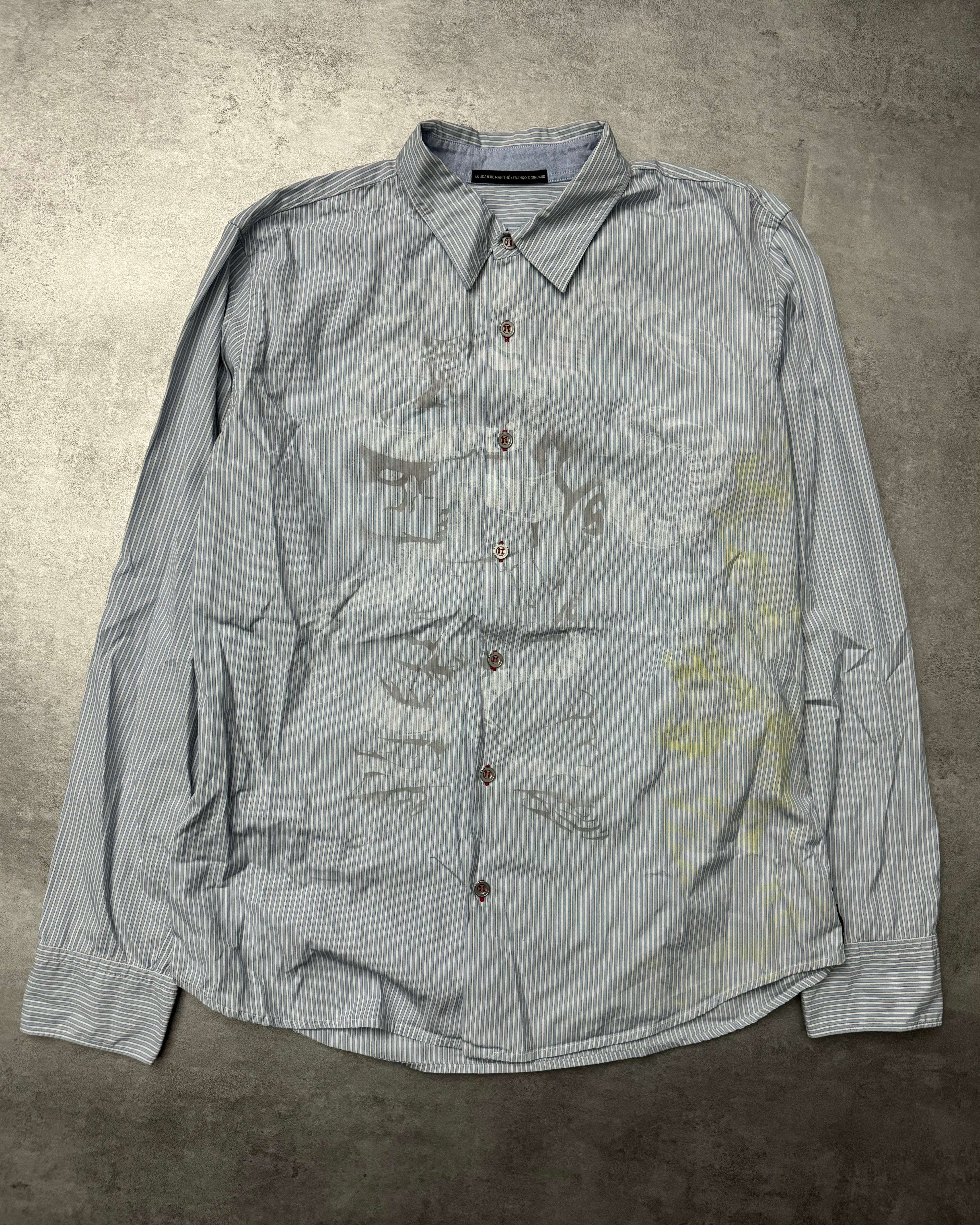 2000s Marithé + François Girbaud Striped Tribal Shirt (M) - 3