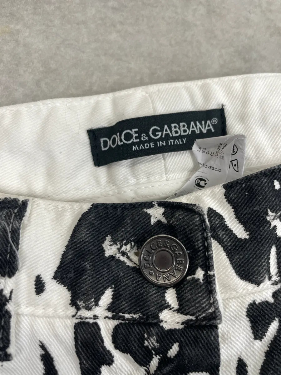 AW2011 Dolce & Gabbana Black Denim Star Print Flared Jeans ugrXNDtV 14