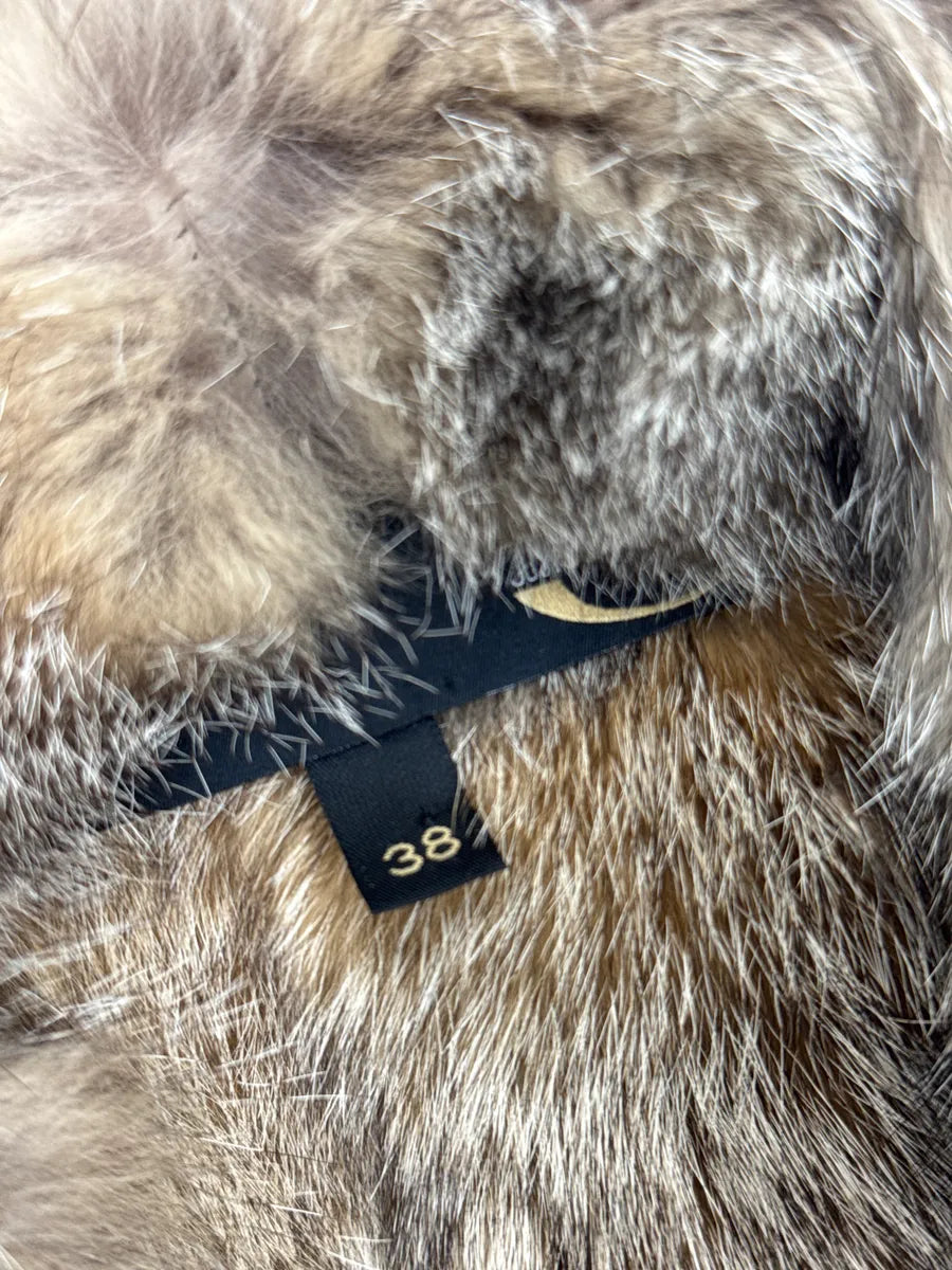 AW2005 Cavalli Faded Black Leather Fox Fur Trim Leather Jacket uhQEXPMm 10