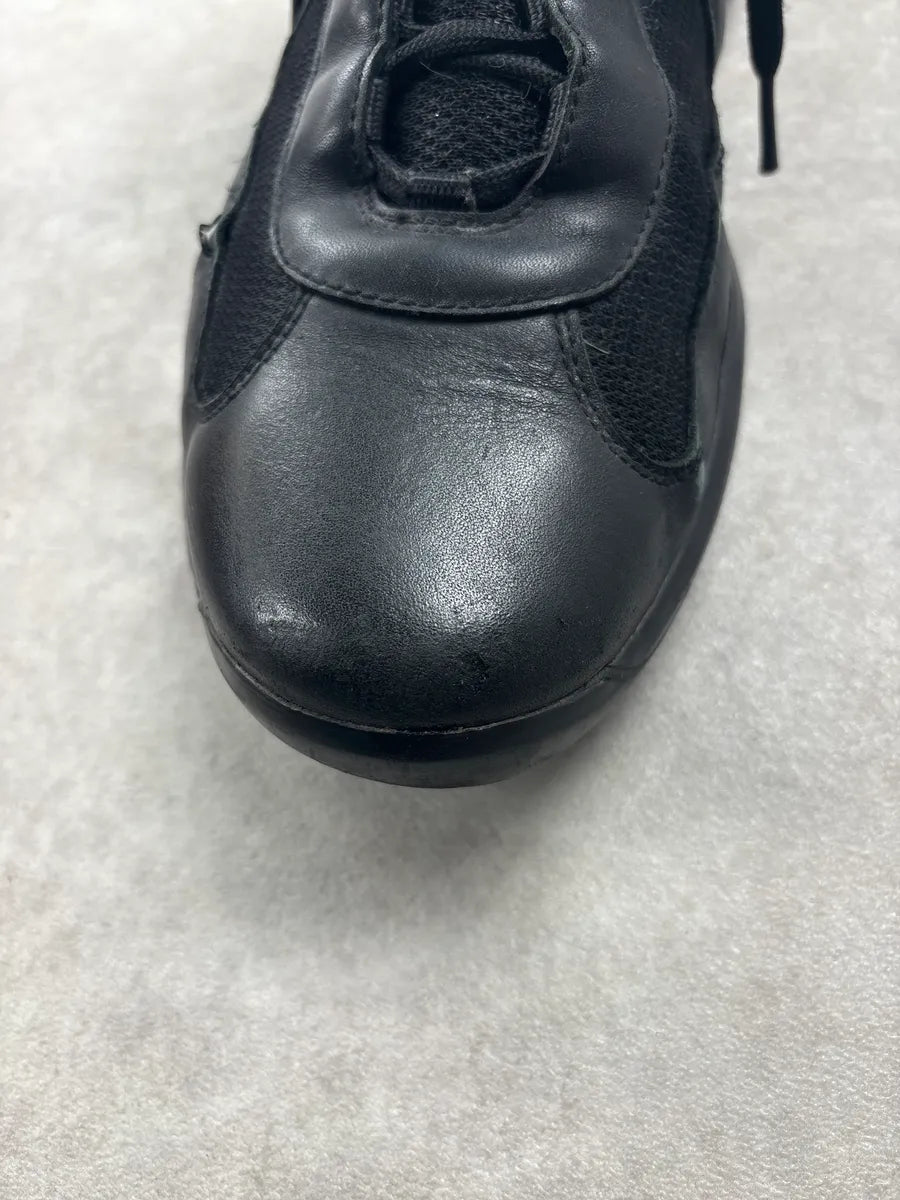 2000s Prada America's Cup Black Hybrid Leather & Mesh High Sneakers ulhSdkv 7