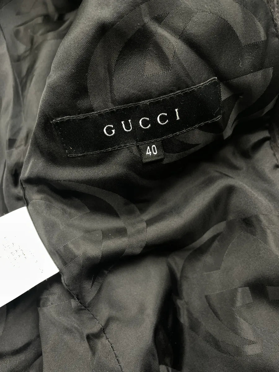 AW2004 Gucci Dark Grey Alpaca Wool Belted Coat by Tom Ford umeAGWfr 12