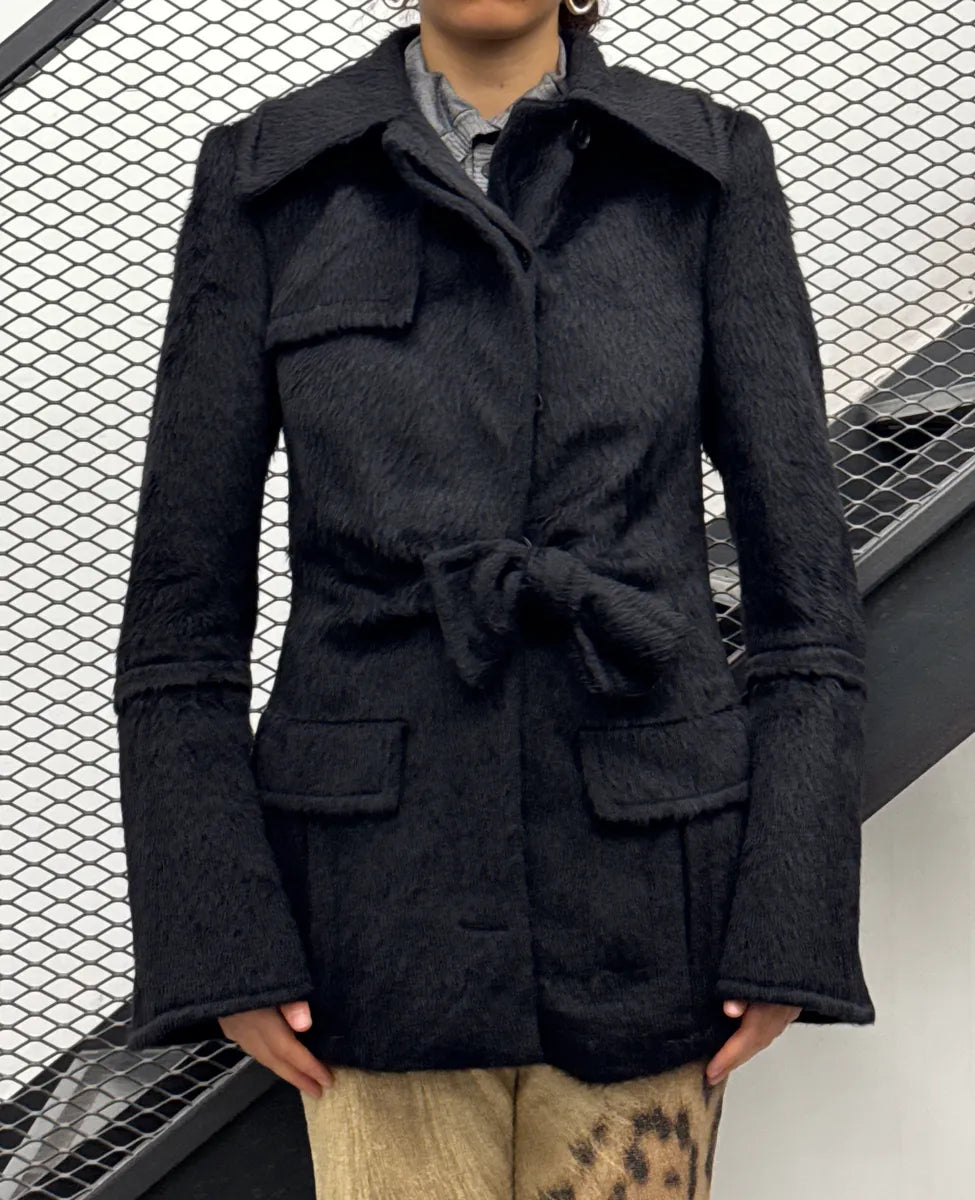 AW2004 Gucci Dark Grey Alpaca Wool Belted Coat by Tom Ford umeAGWfr 1