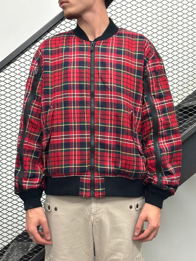 Undercover Red Reversible Plaid Tartan Bomber Jacket lneLxTy 3