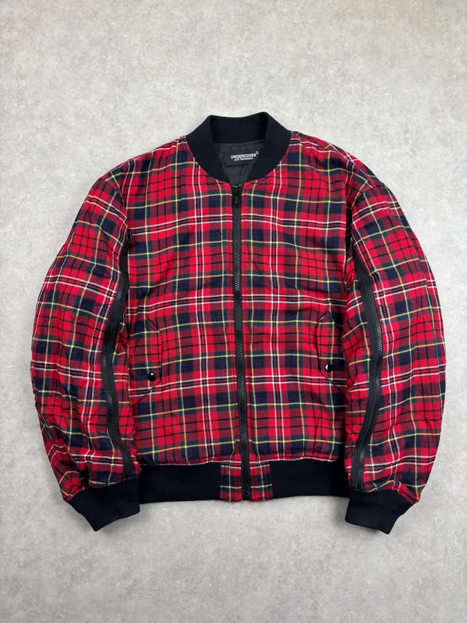 Undercover Red Reversible Plaid Tartan Bomber Jacket lneLxTy 0