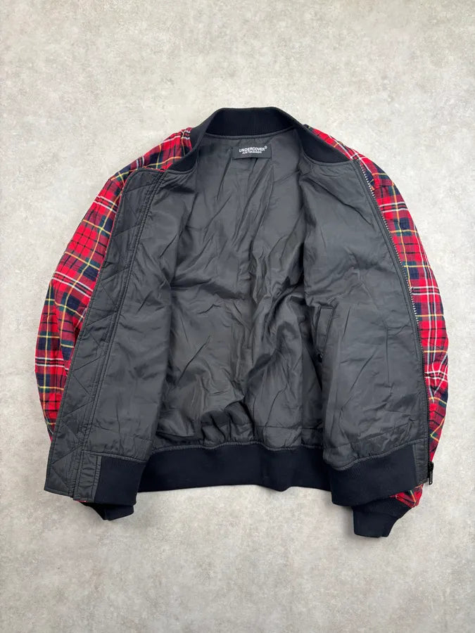 Undercover Red Reversible Plaid Tartan Bomber Jacket lneLxTy 7