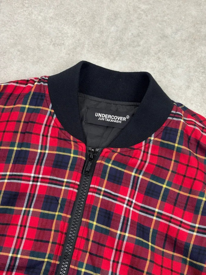 Undercover Red Reversible Plaid Tartan Bomber Jacket lneLxTy 9