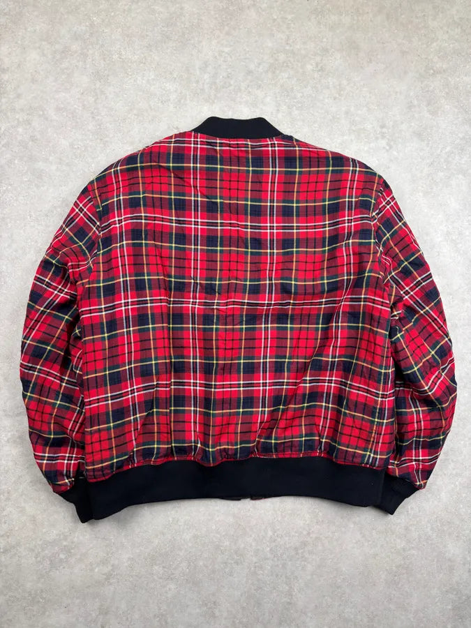 Undercover Red Reversible Plaid Tartan Bomber Jacket lneLxTy 2